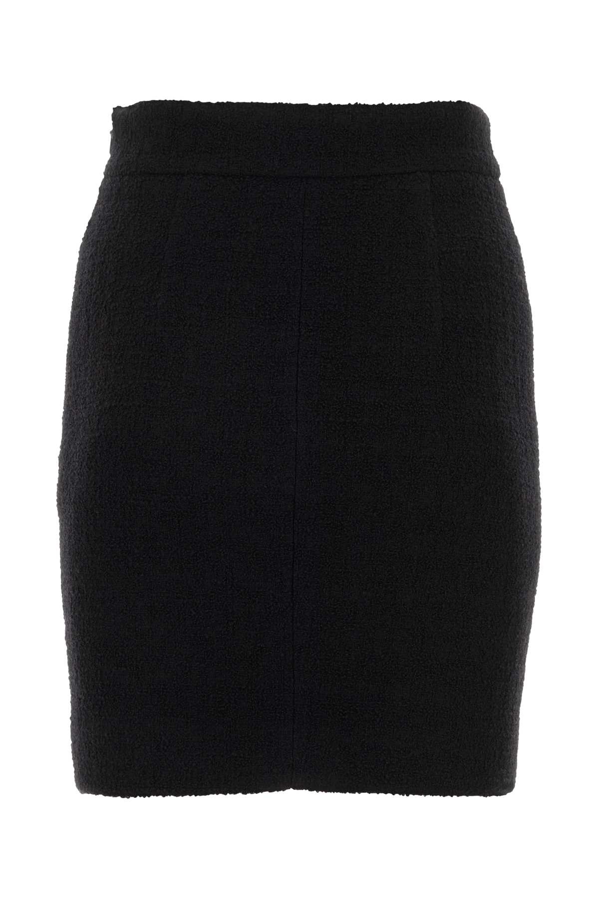 Moschino Black Wool Blend Miniskirt In Nero