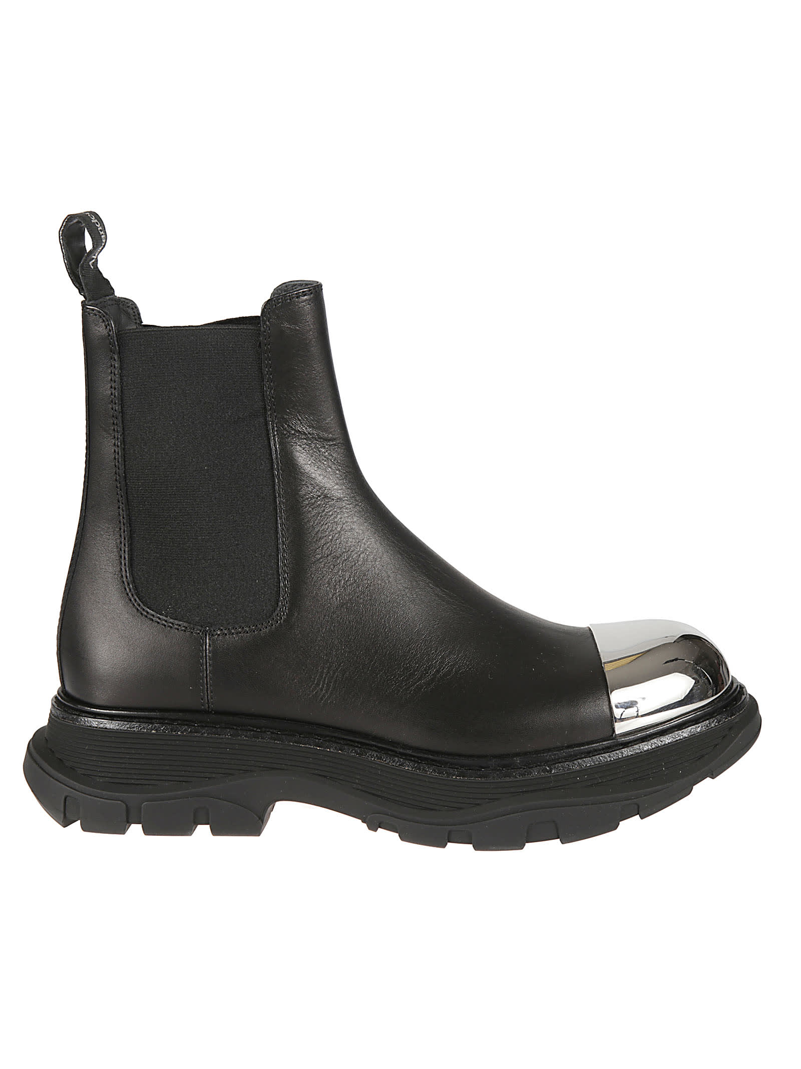 Alexander McQueen Metallic Toe Cap Ankle Boots
