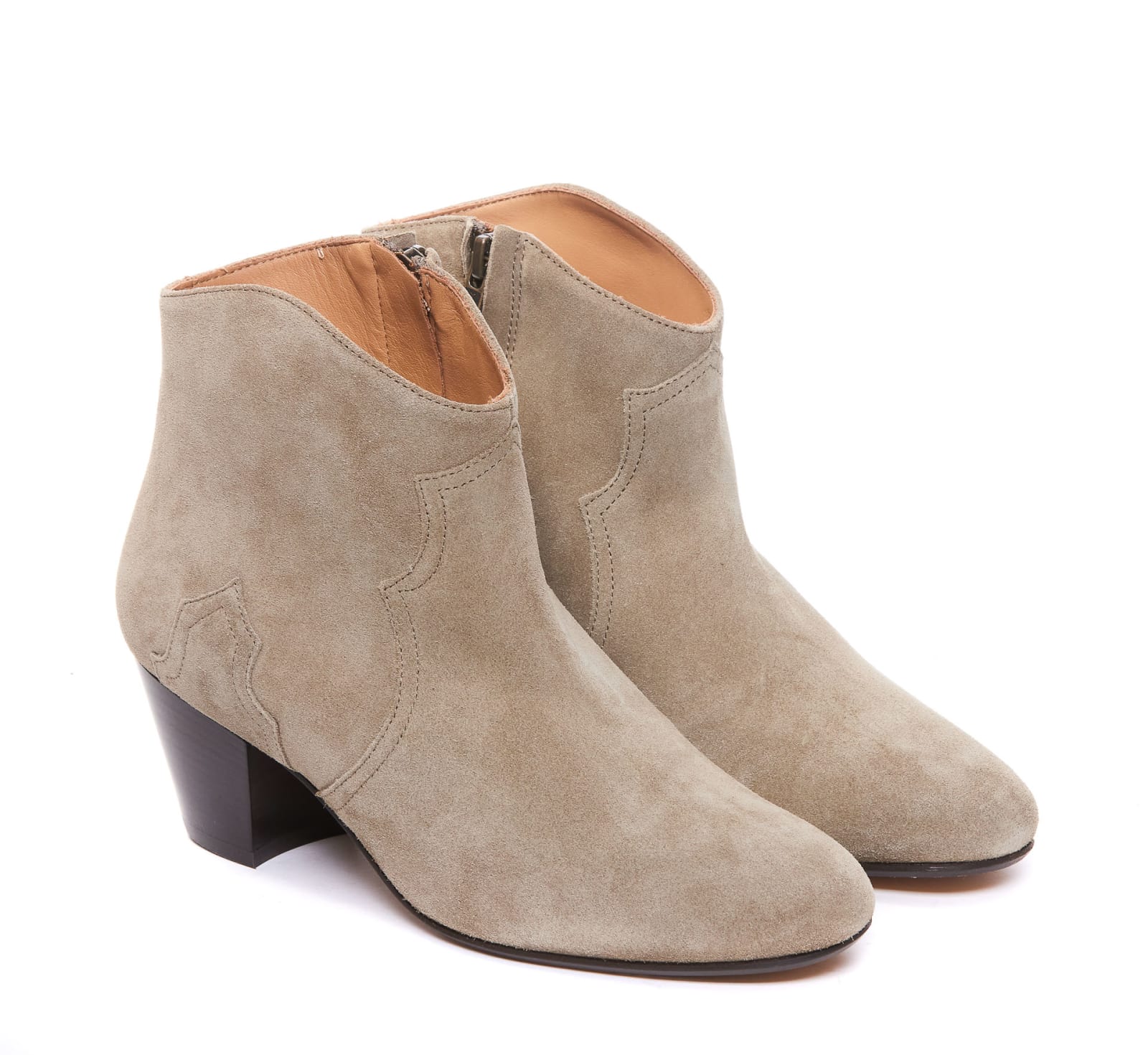 Shop Isabel Marant Dicket Ankle Boots In Beige