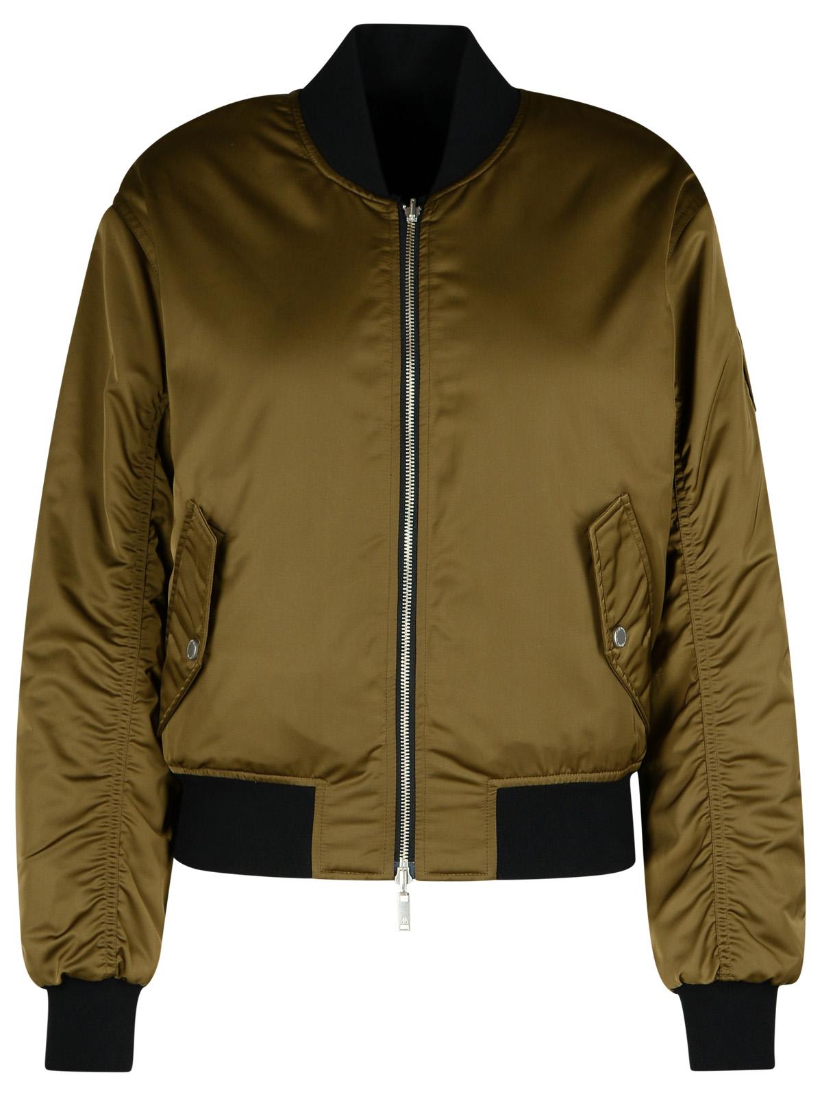 jet Green Polyester Bomber Jacket