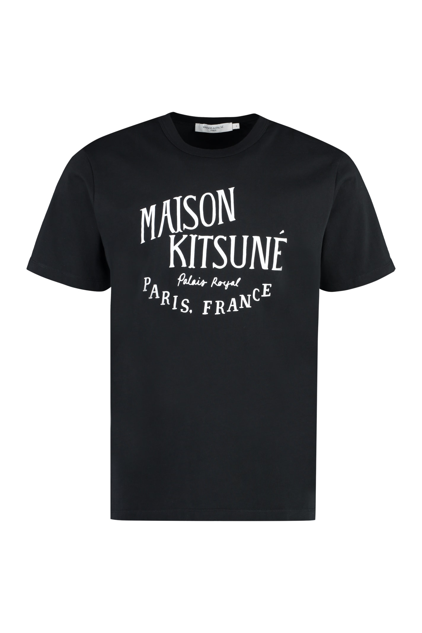 Maison Kitsuné Logo Cotton T-shirt In Black