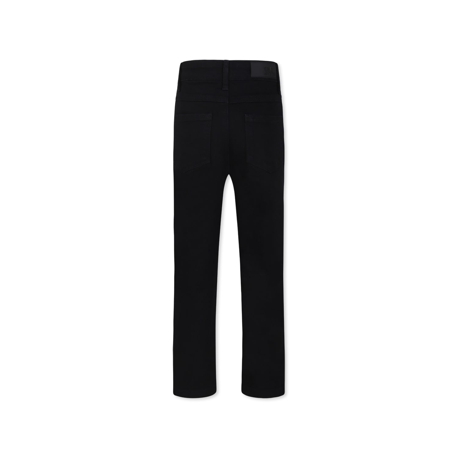 KARL LAGERFELD BLACK JEANS FOR GIRL WITH LOGO RHINESTONES 