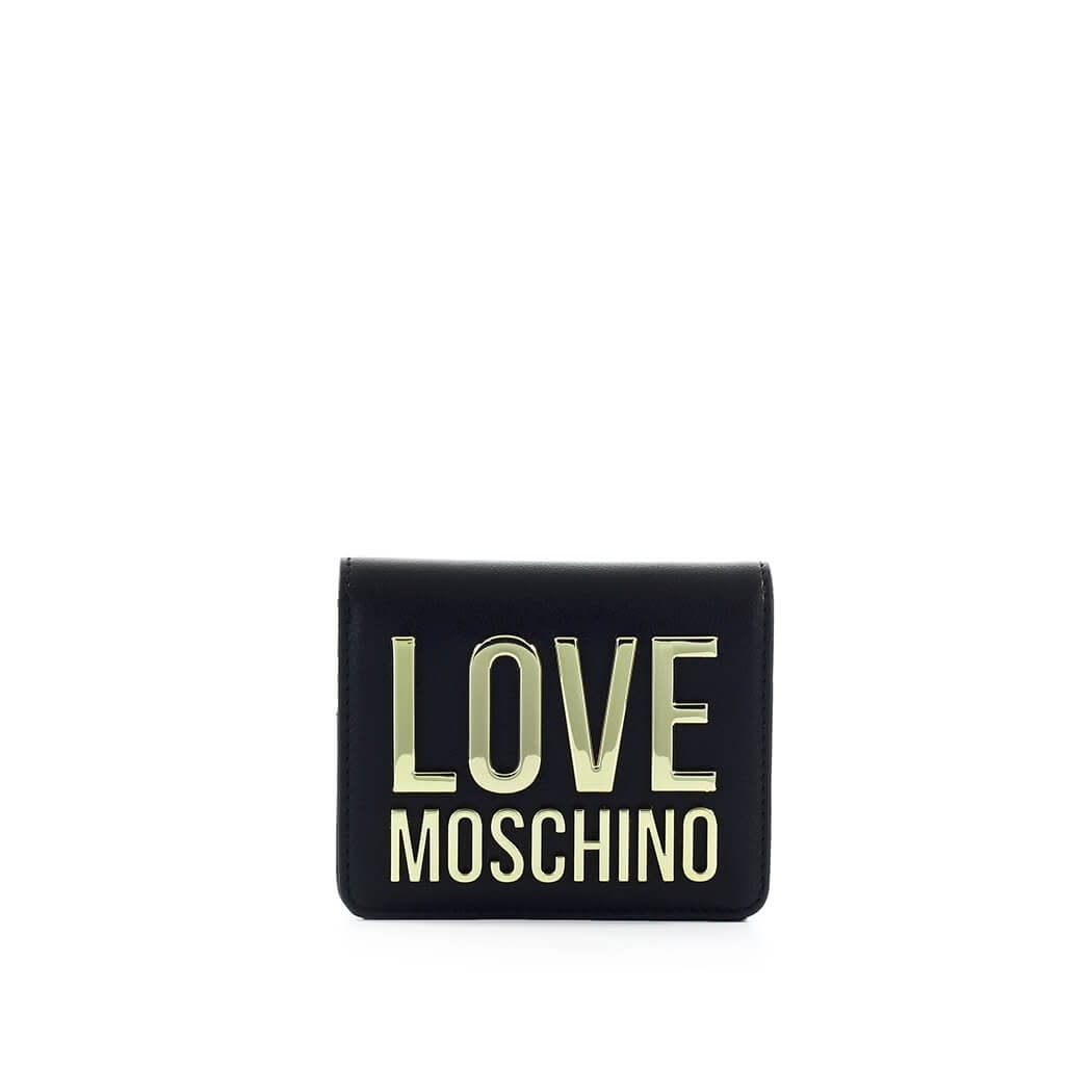Love Moschino Bonded Black Gold Small Wallet
