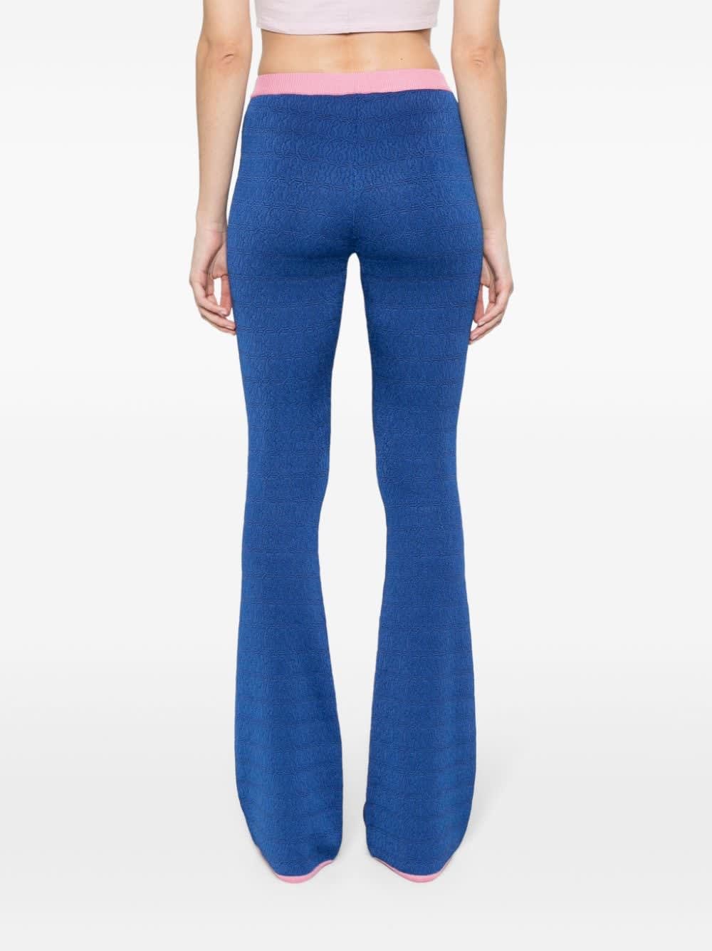Bally Flared Trousers Trim Contrasting In Blue