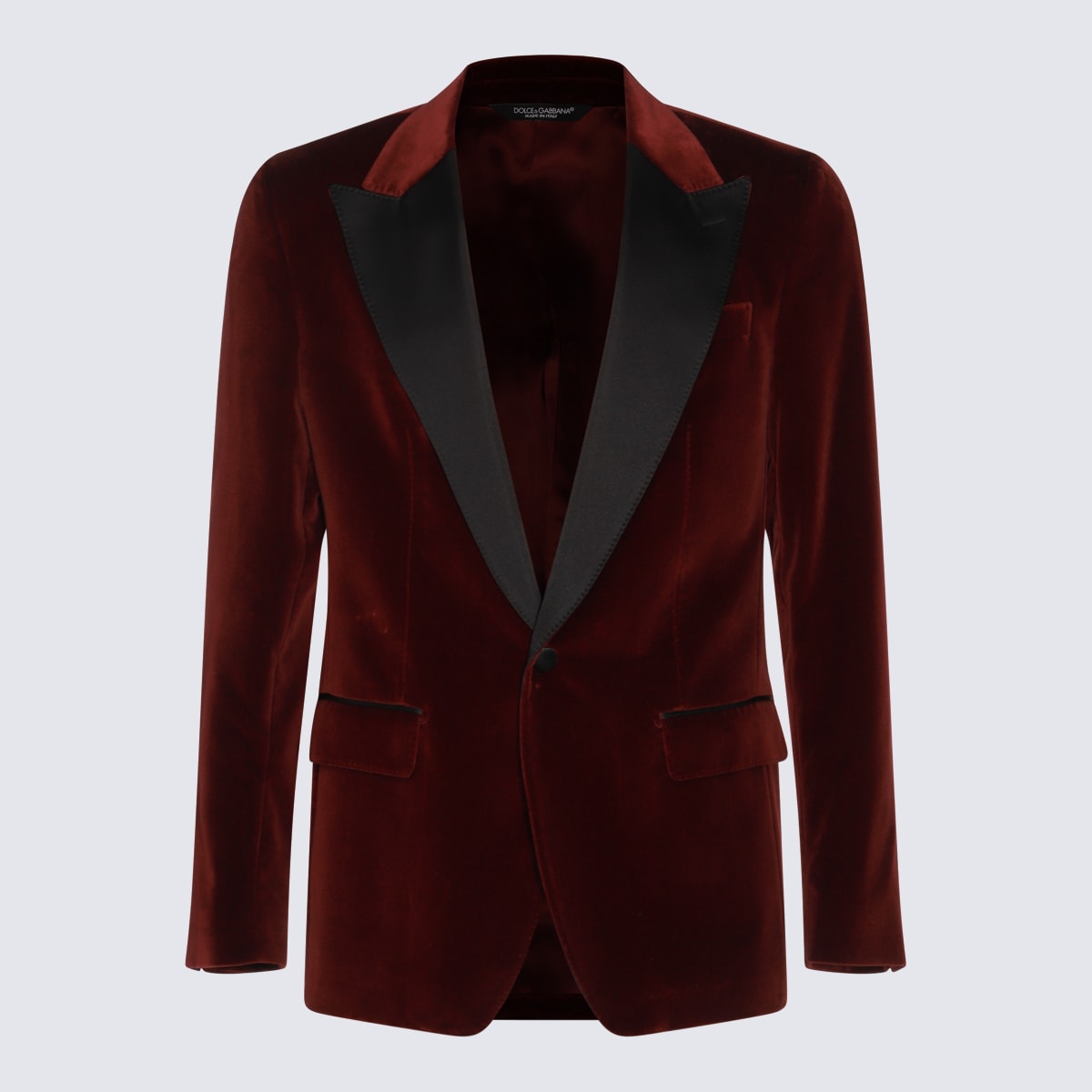 Shop Dolce & Gabbana Bordeaux Cotton Blazer