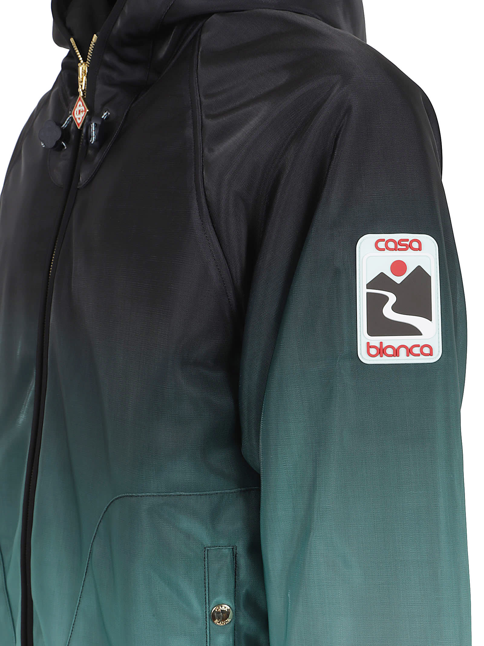 Casablanca Gradient Hooded Jacket With Distinctive Patch In Multi