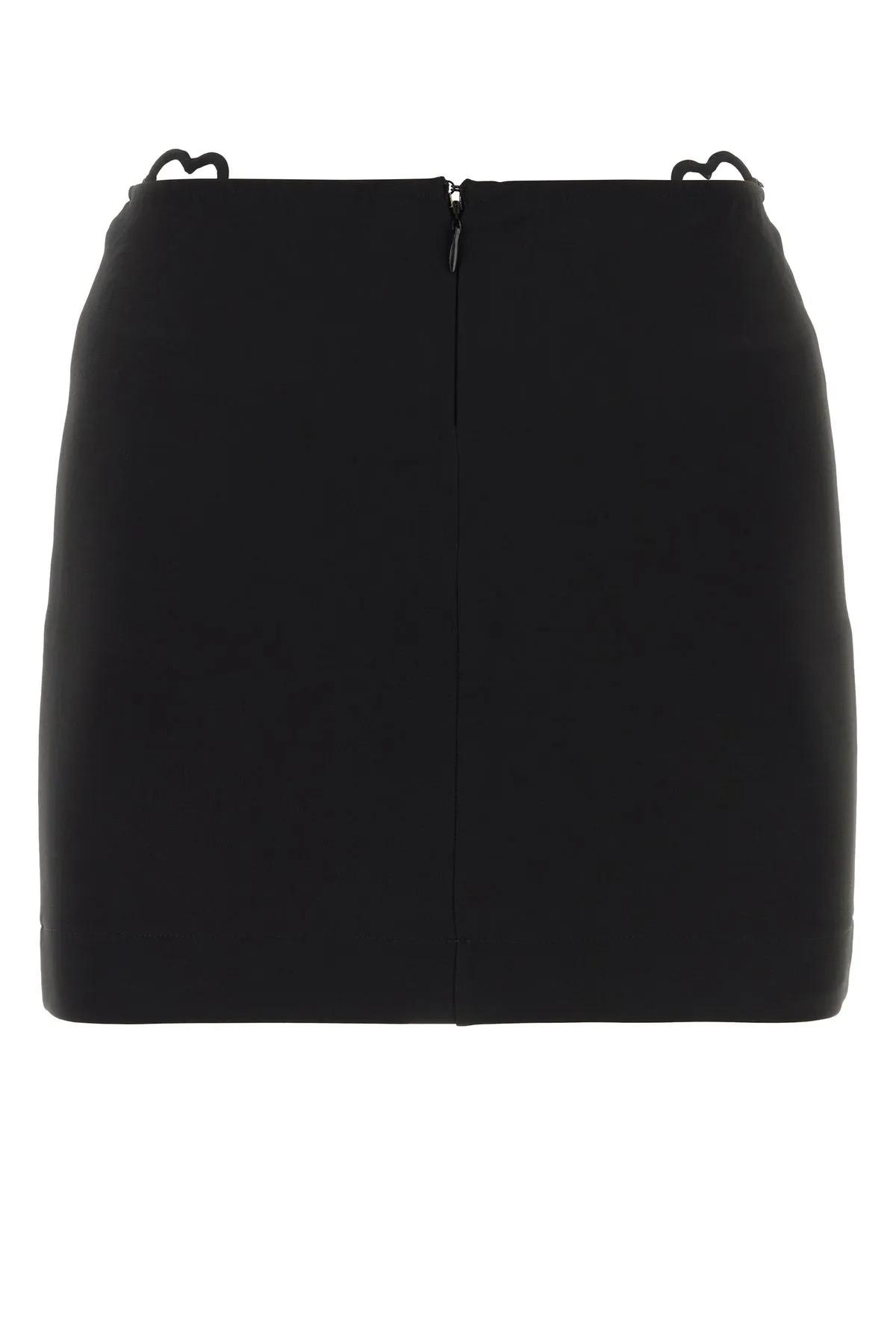 Shop Nensi Dojaka Black Viscose Blend Mini Skirt