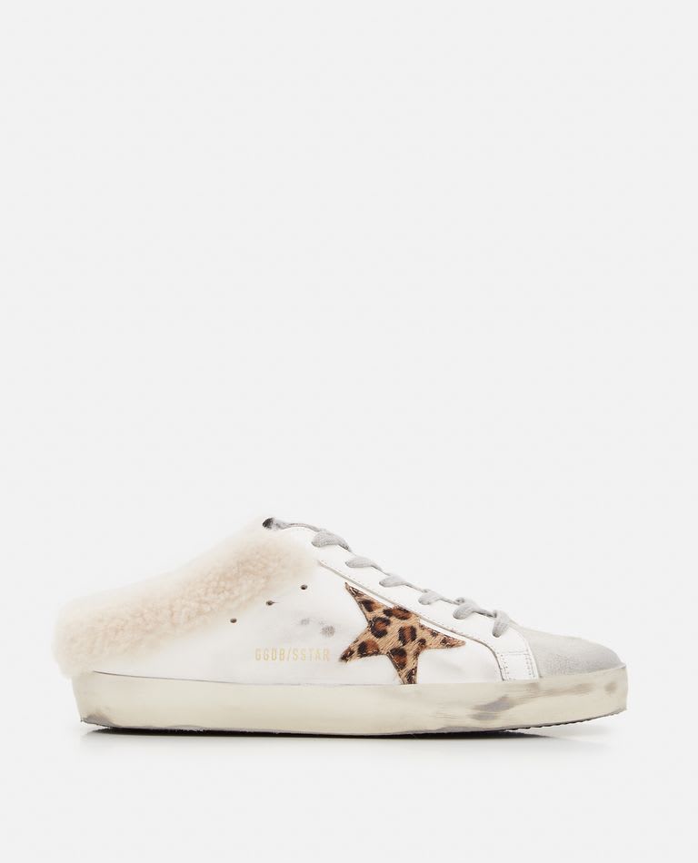 Golden Goose Superstar Sabot 81811 Leather And Shearling Trainers In White/brown