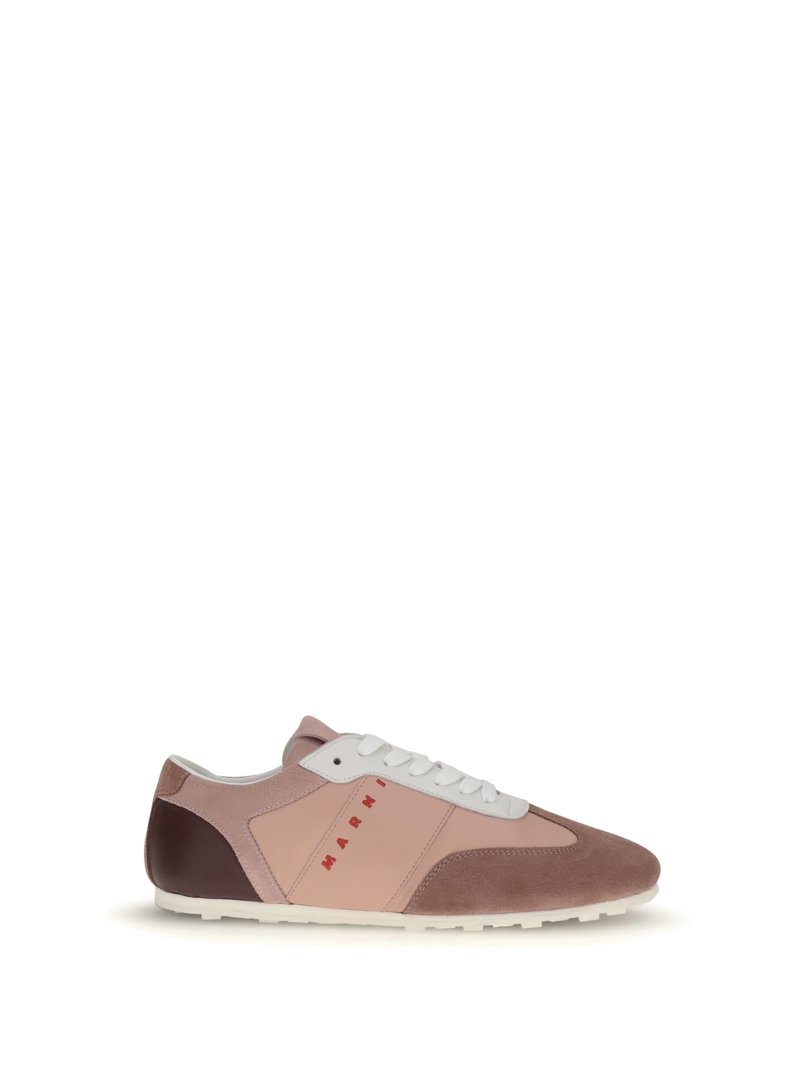 Marni Suede-panel Logo-embroidered Sneakers In Multi