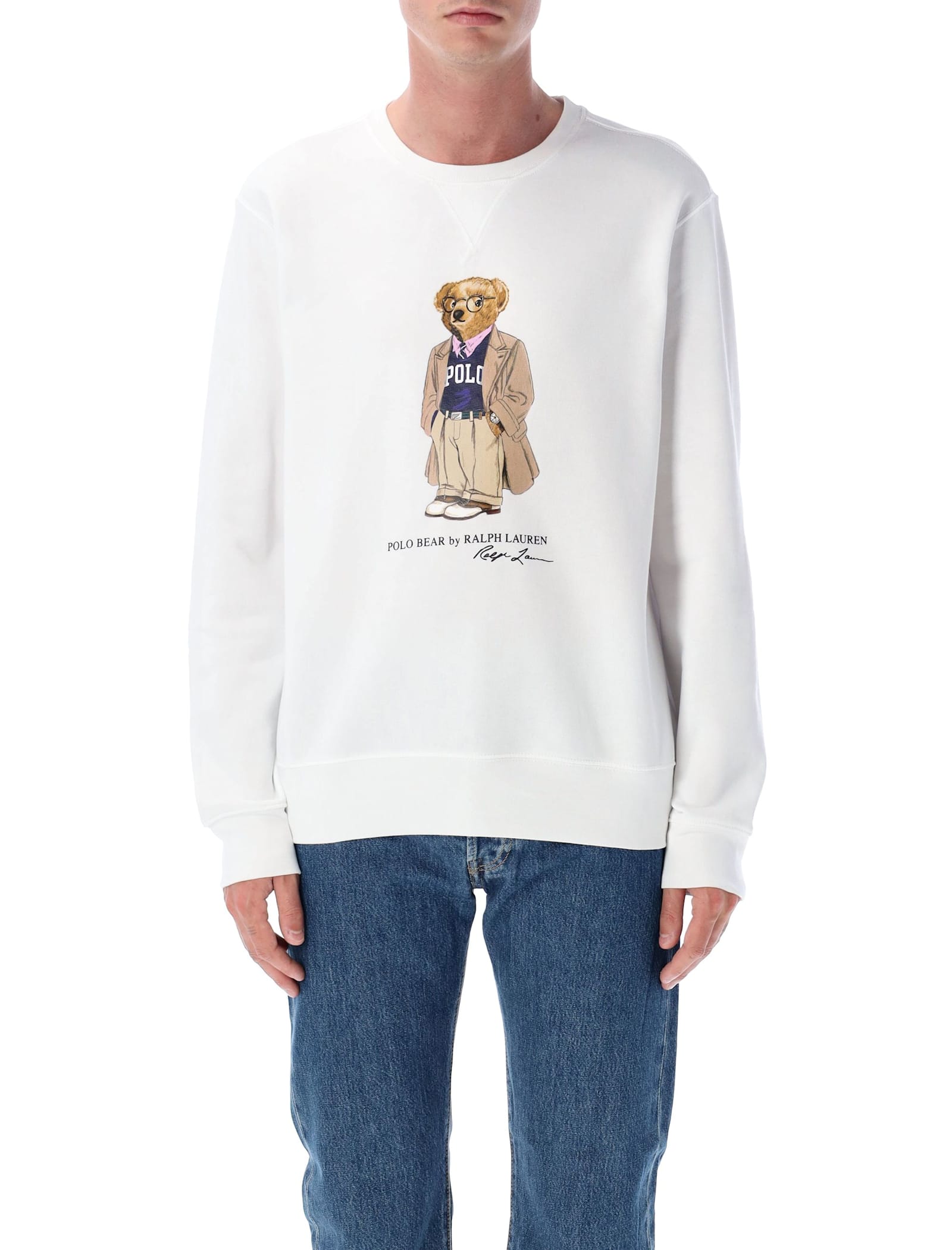 Ralph Lauren White Cotton Blend Sweatshirt In White