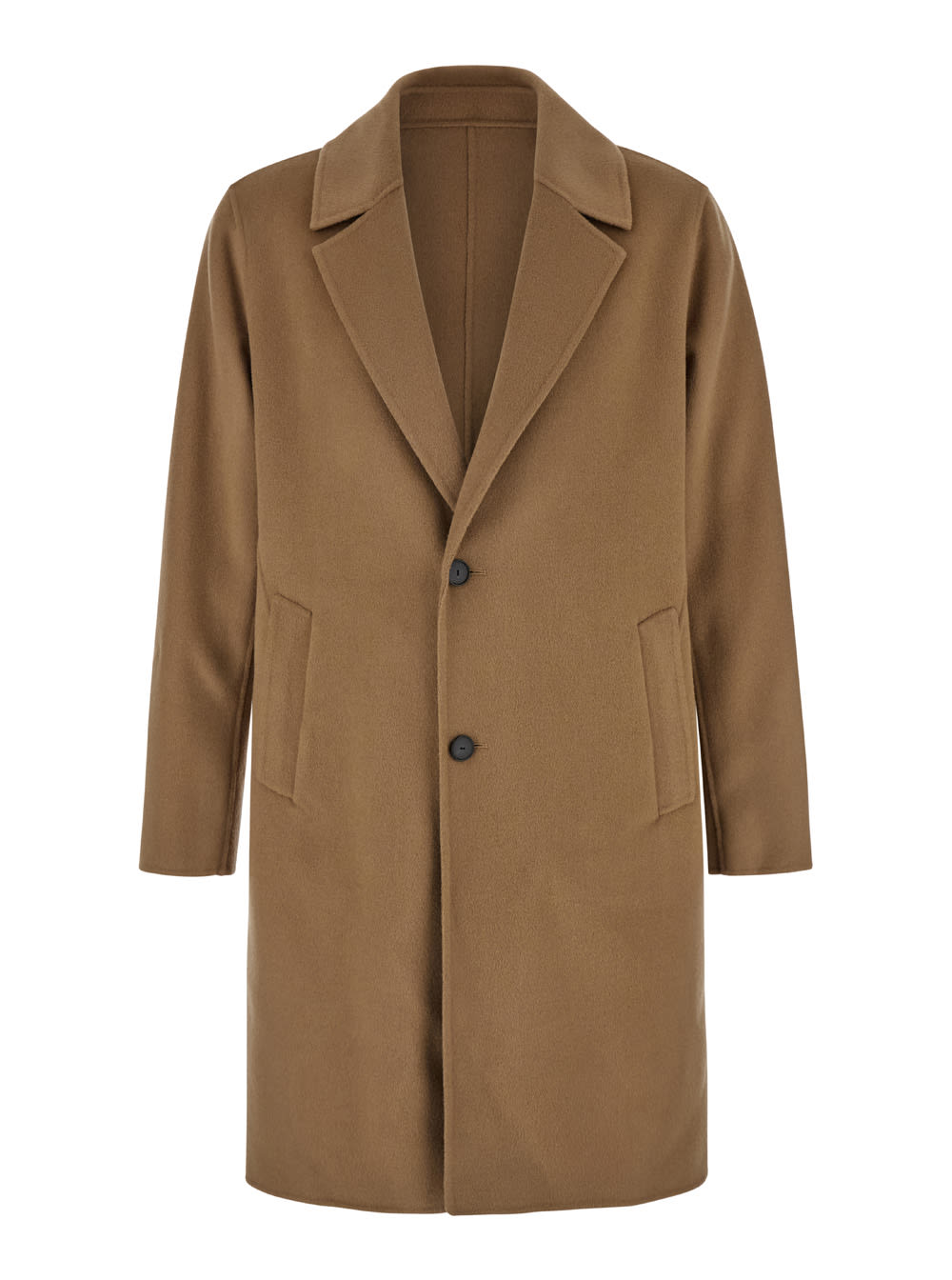 Beige Coat With Classic Revers In Wool Man