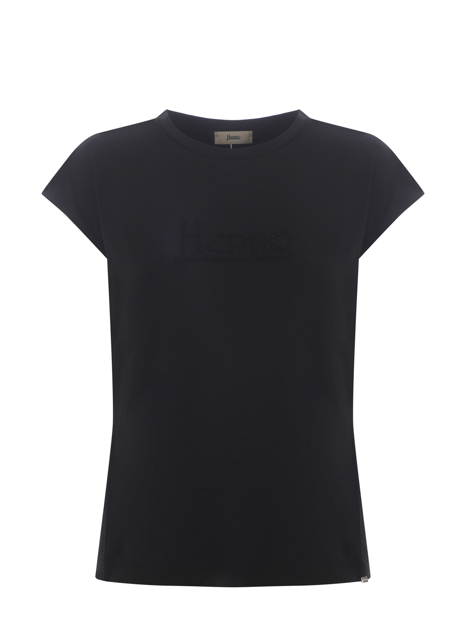 Shop Herno T-shirt  Made Of Cotton Jersey In Nero