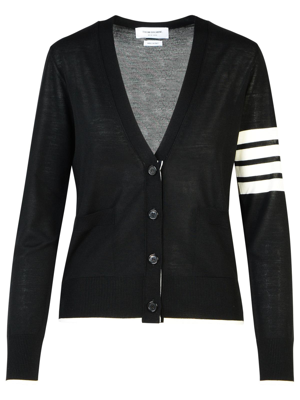 Thom Browne 4-bar Black Wool Cardigan