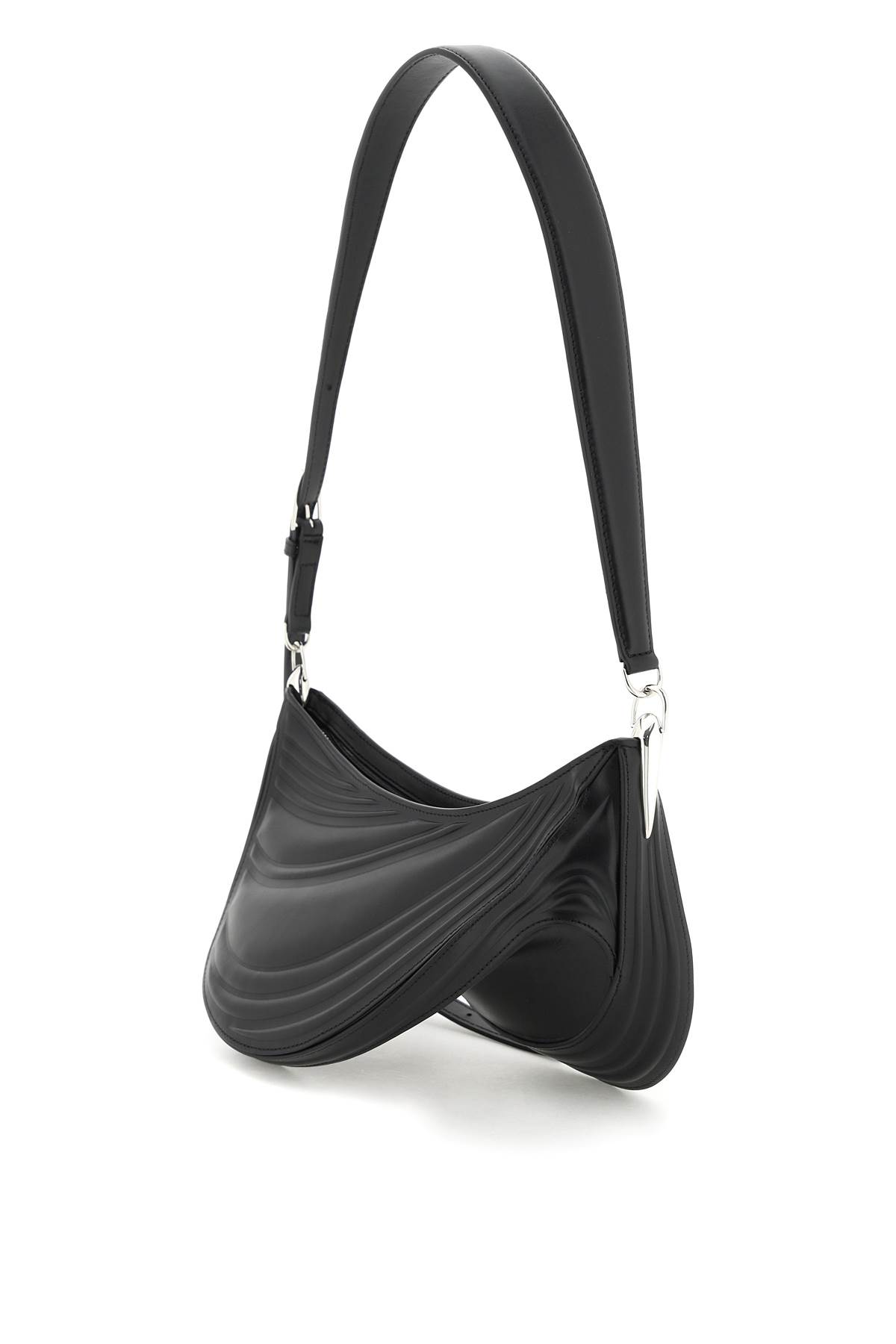 Shop Mugler Spiral Curve 01 Shoulder Bag In Black (black)