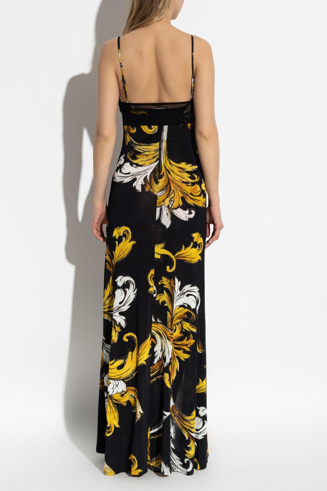 Versace Jeans Couture Maxi Dress With Signature Barocco Print