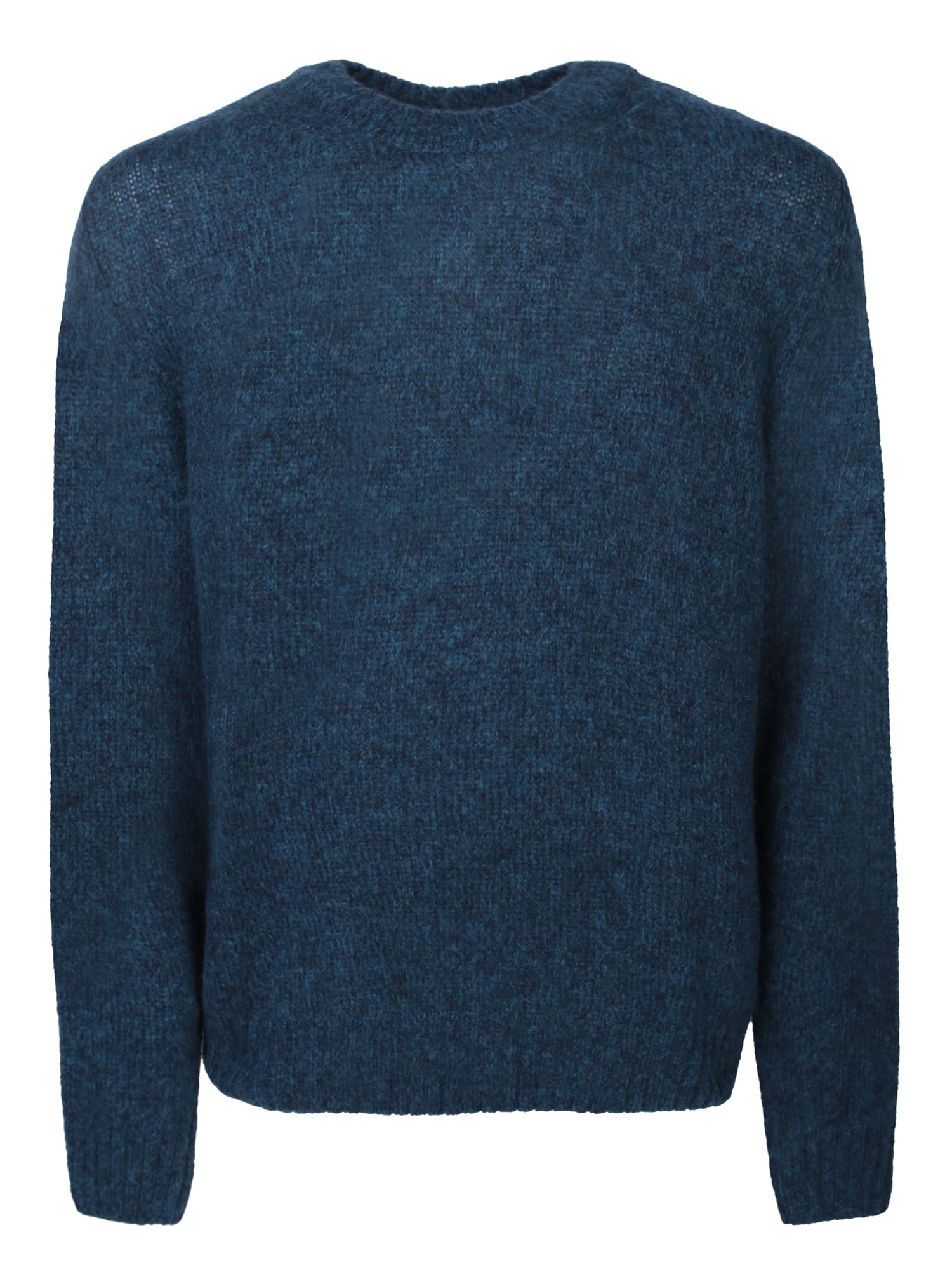 Shop Lardini Roundneck Blue Sweater In Beige