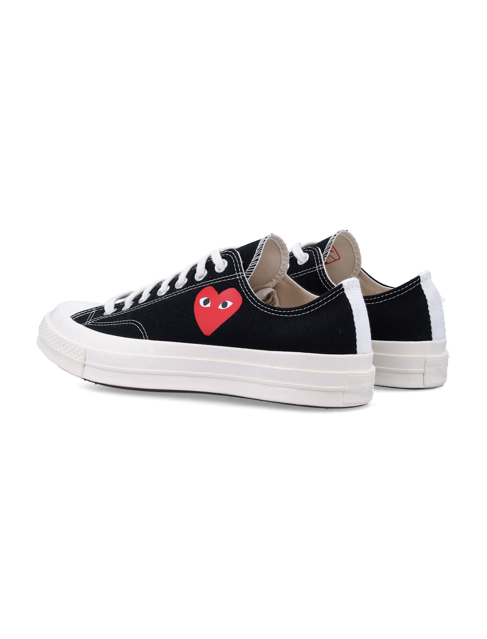 Comme Des Garçons Small Heart Low Top In Black