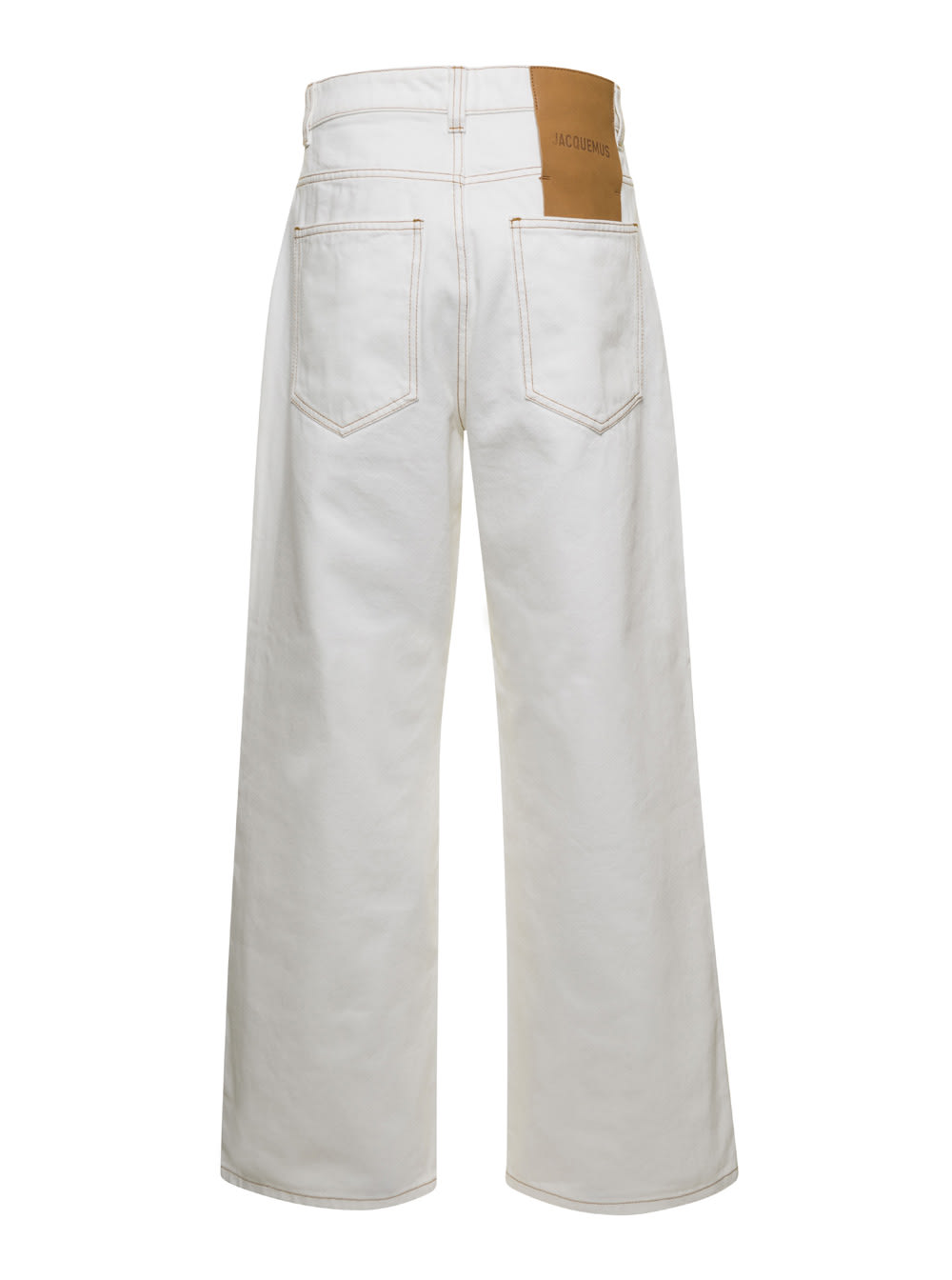 Shop Jacquemus White La De Nîmes Oversize Jeans In Cotton Woman
