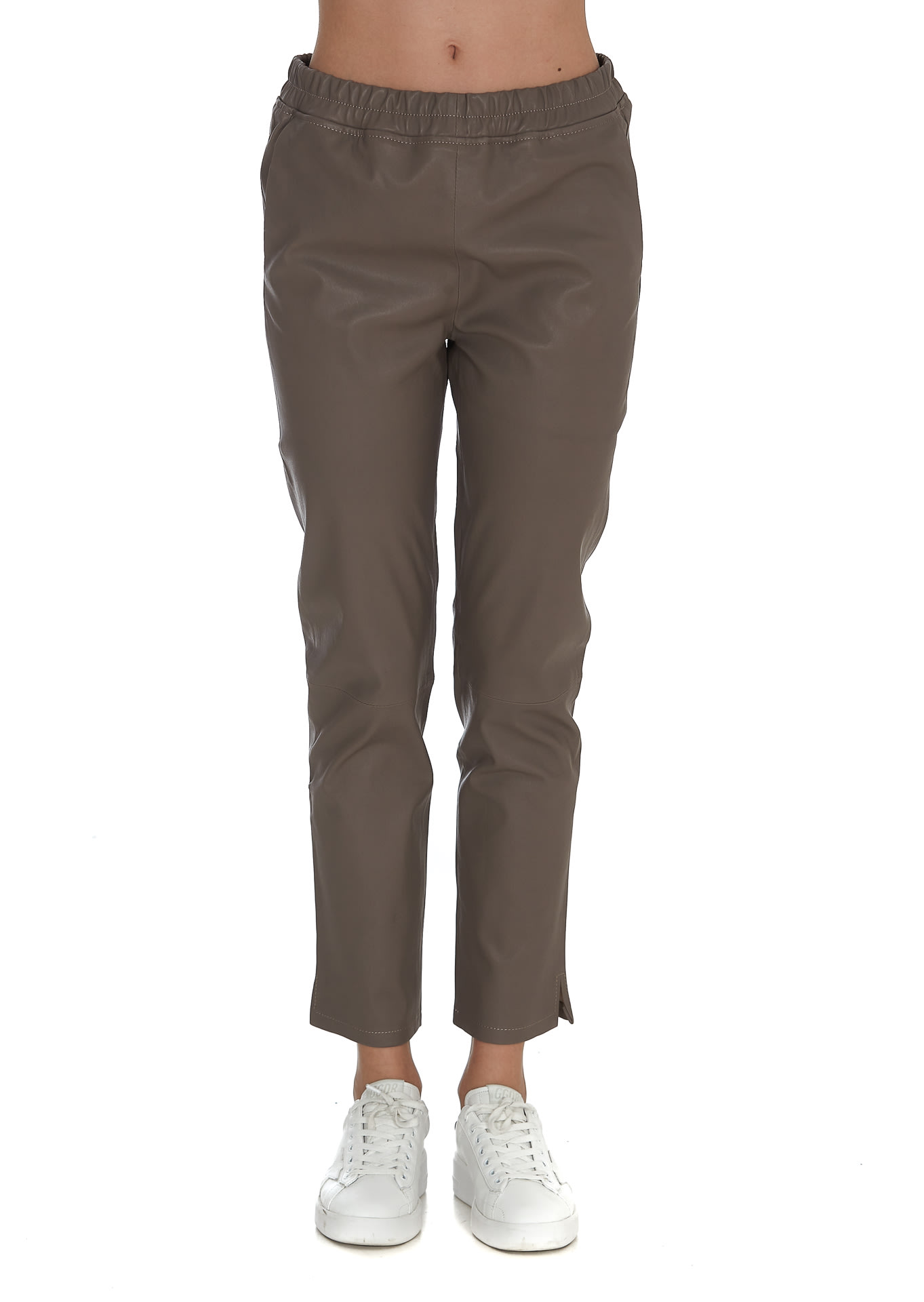 Arma Provence Faux Leather Pants In Grey