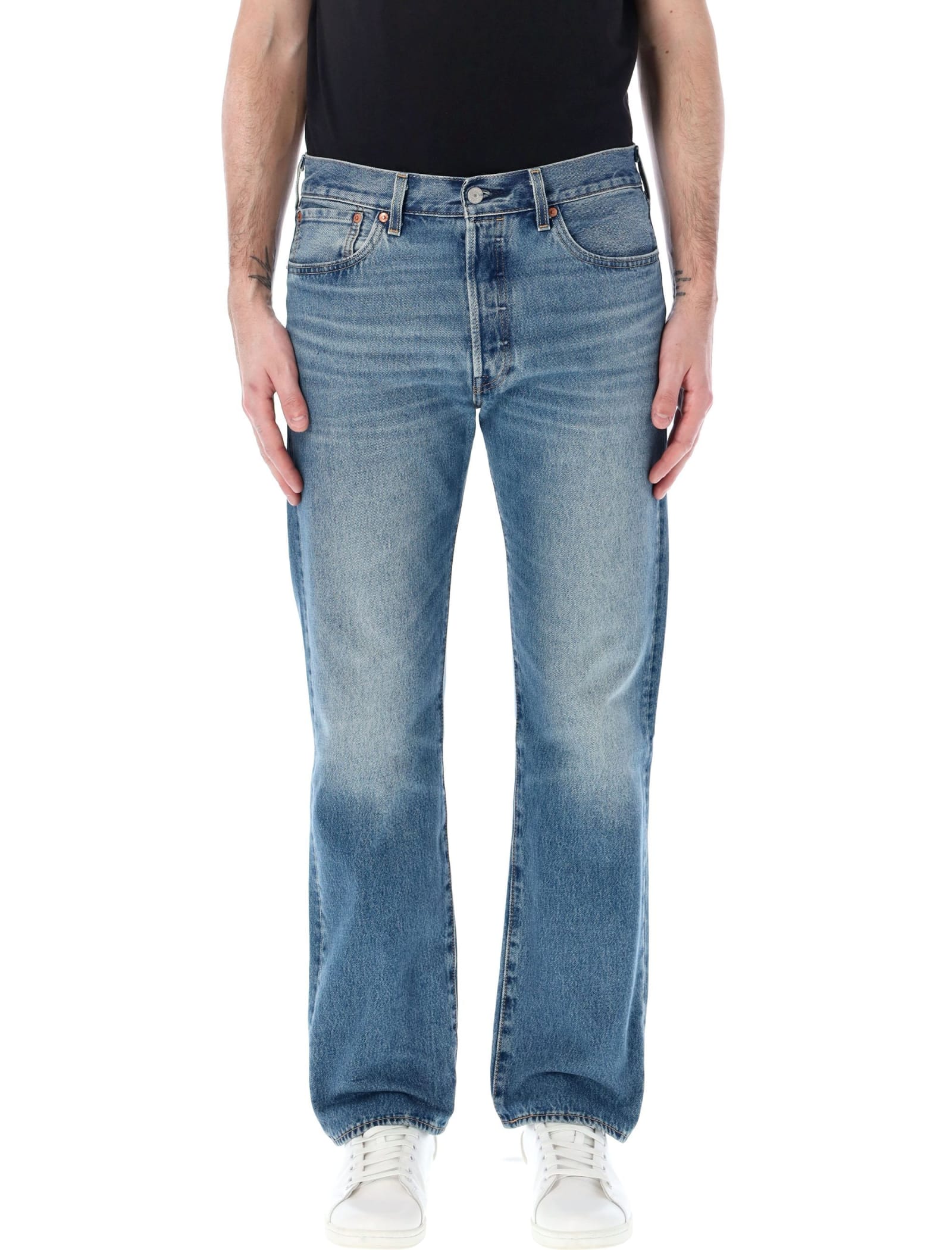 Shop Levi's 501 Jeans In Med Blue