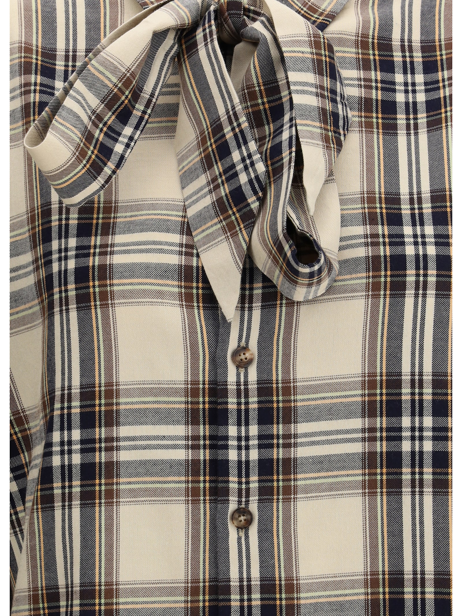 Saint Laurent Tartan Check Long-sleeved Shirt In Neutral