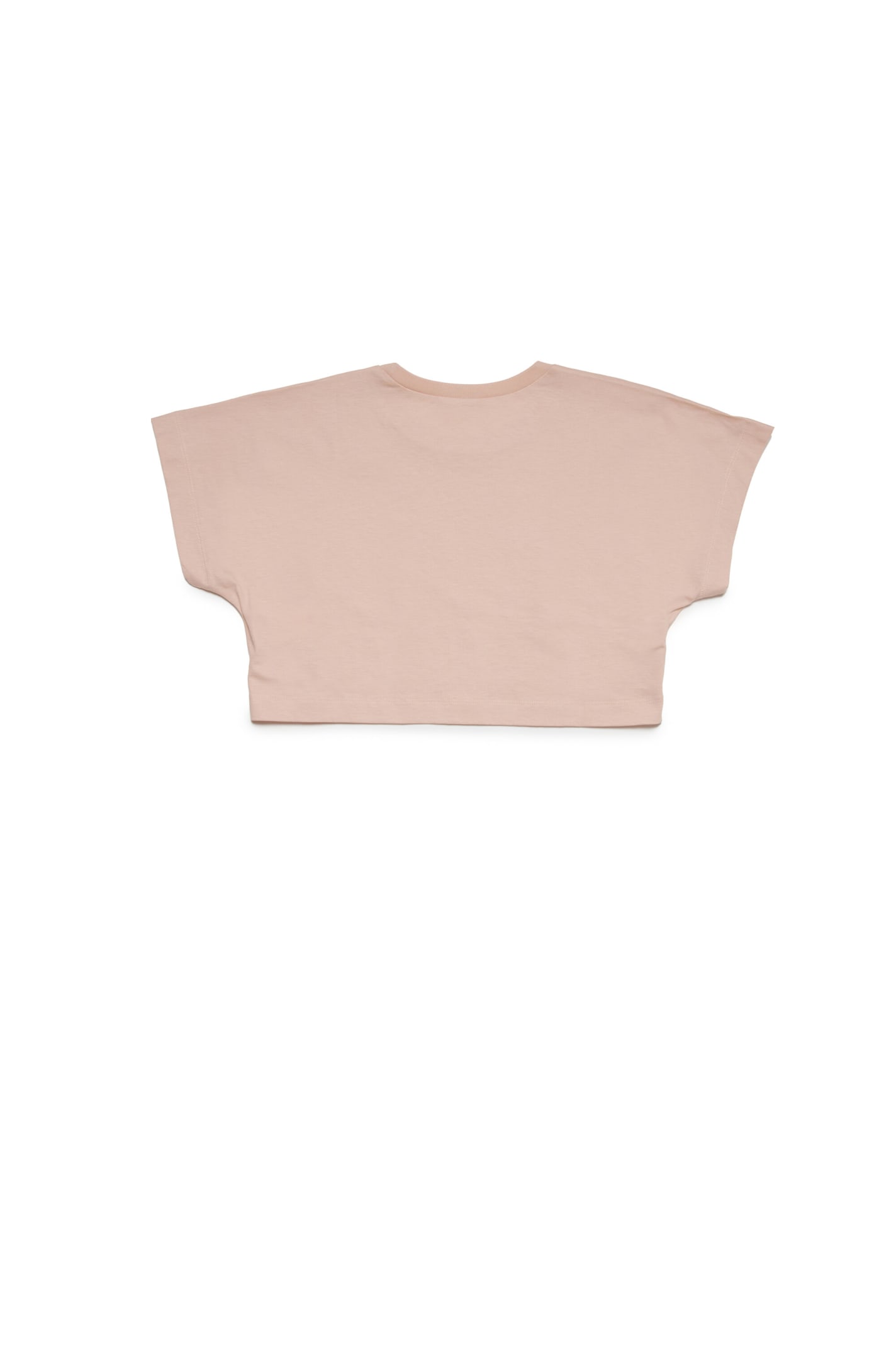 Shop N°21 N21t170f T-shirt N21 Branded Cropped T-shirt In Cipria