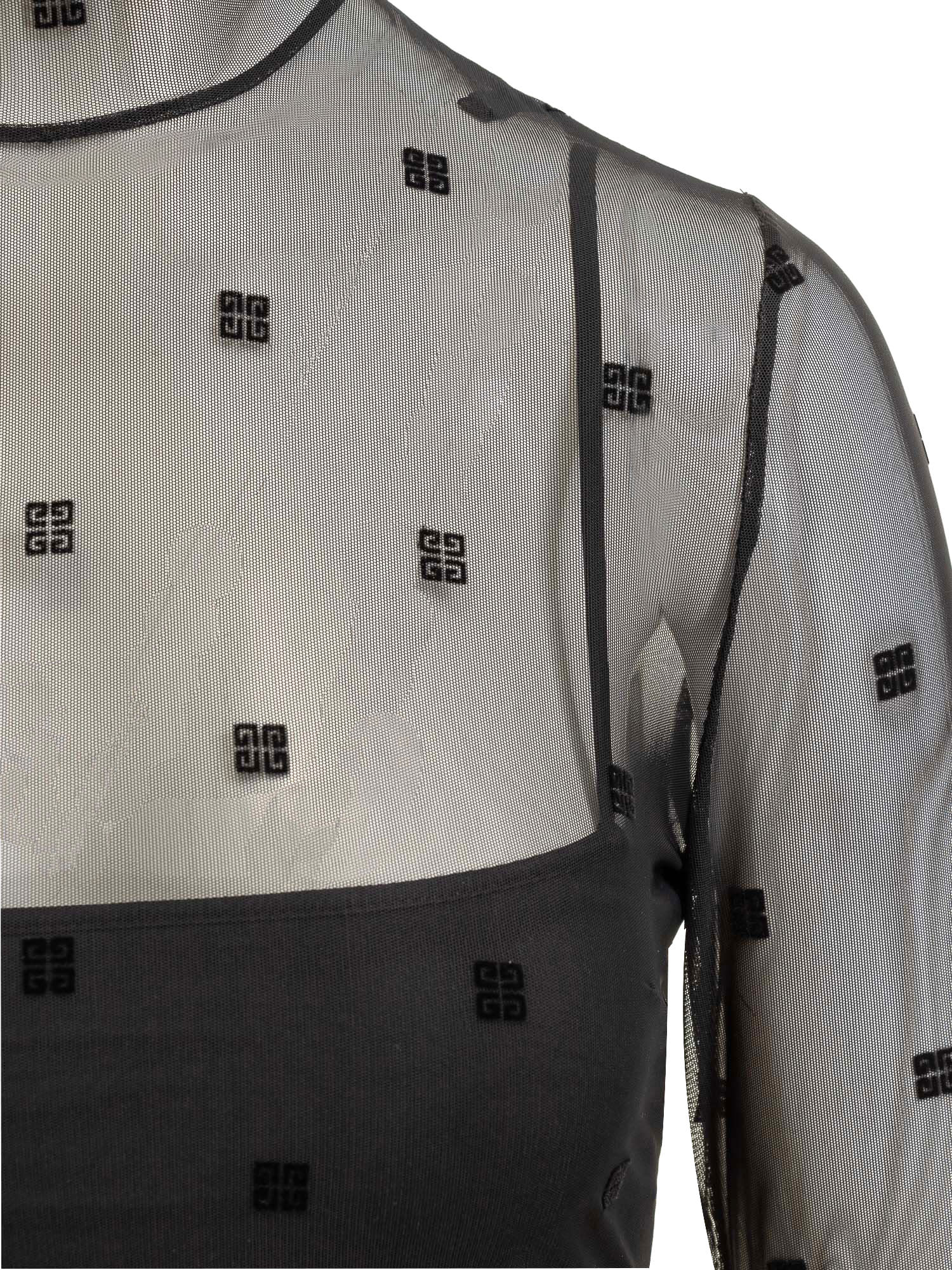 Givenchy Tulle Column Dress With 4g Embroidered Details In Black