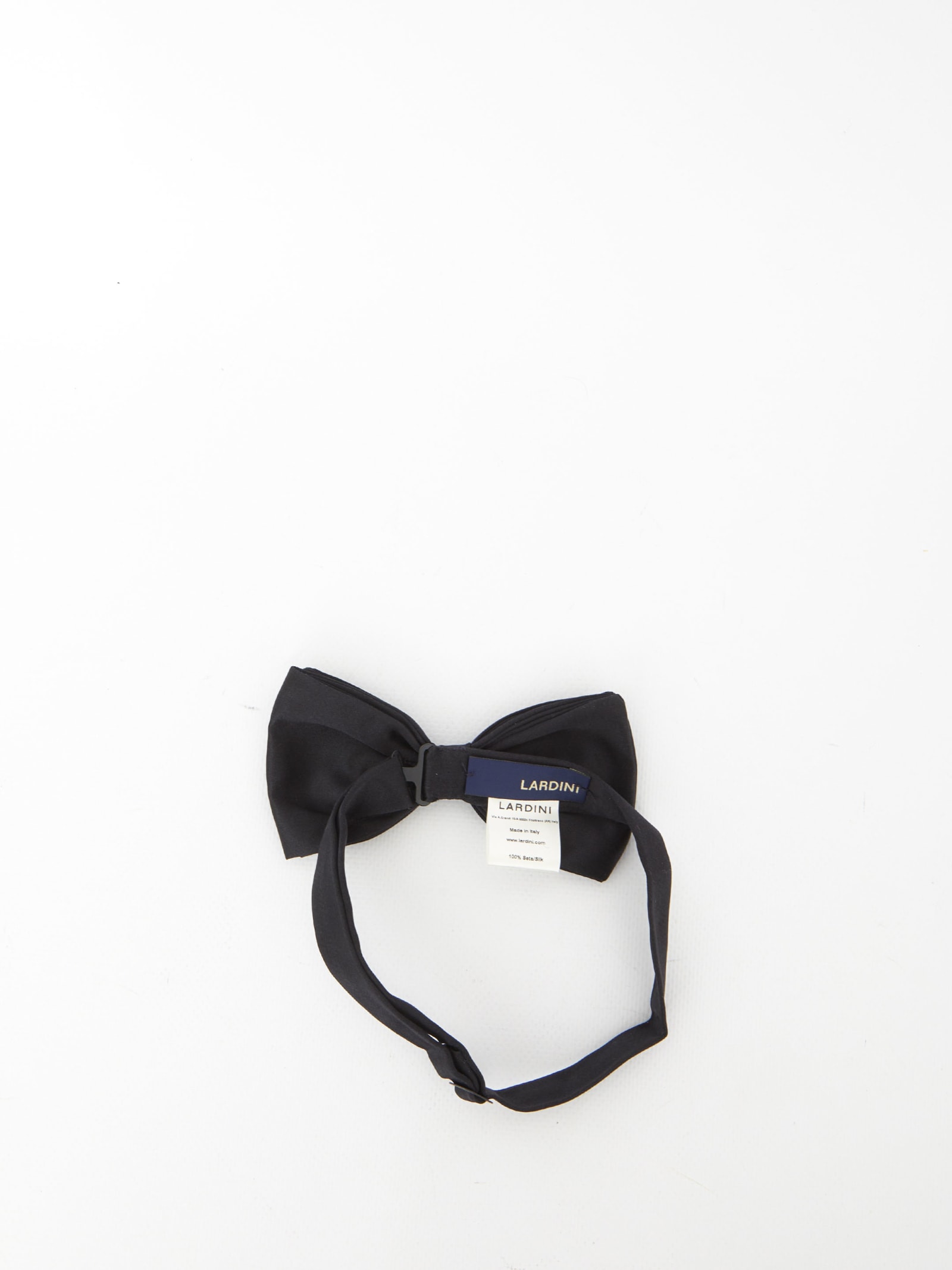 Shop Lardini Silk Bow Tie In Black