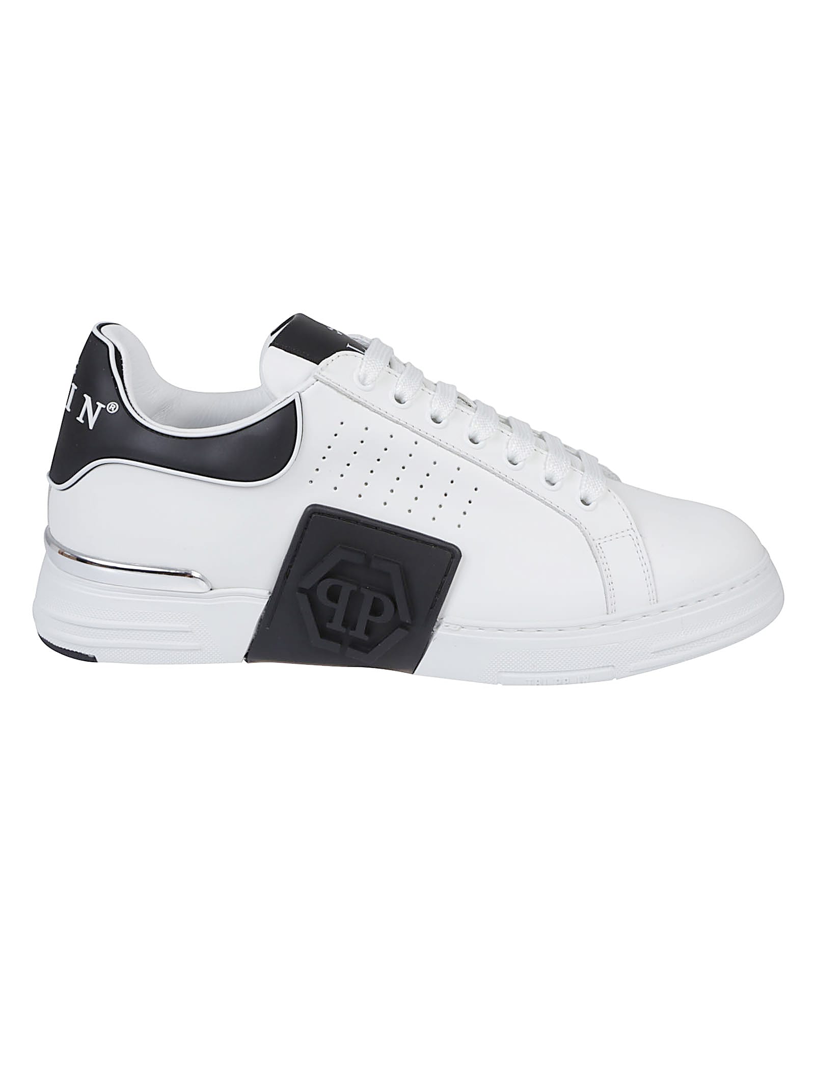 Philipp Plein Nappa Leather Sneakers Low Top Hexagon In Multi