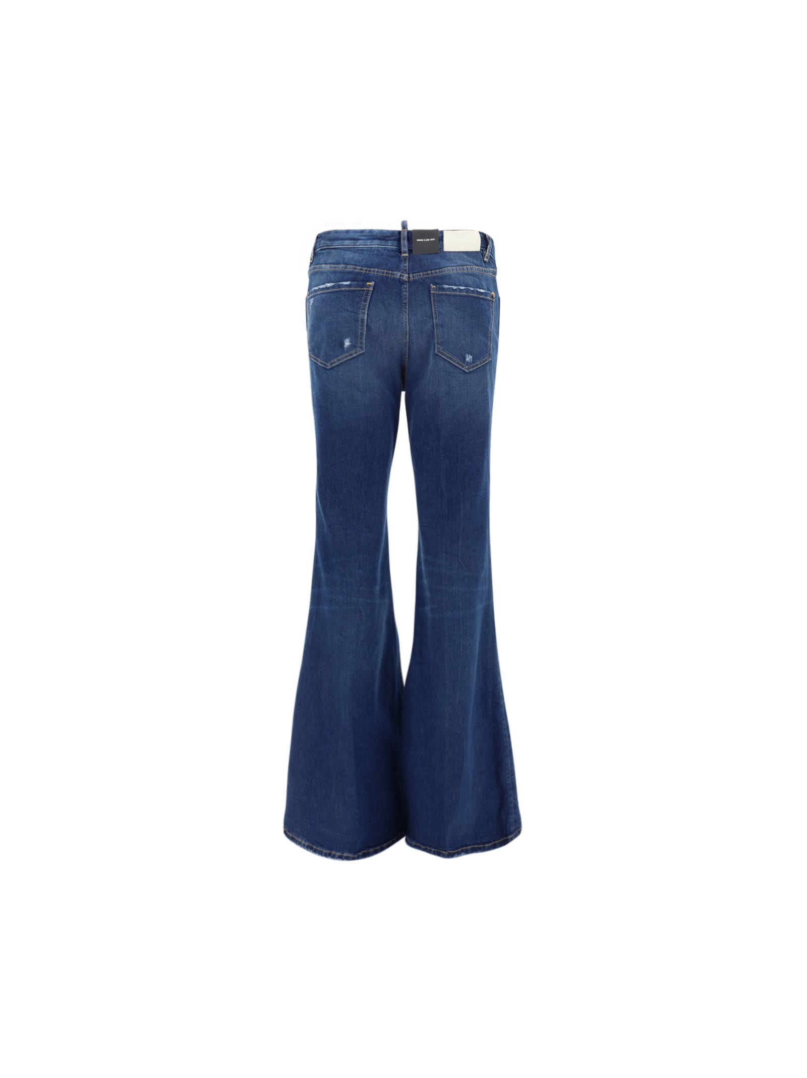 Dsquared2 Blue Denim Flared Jeans  In Cotton Woman In 470
