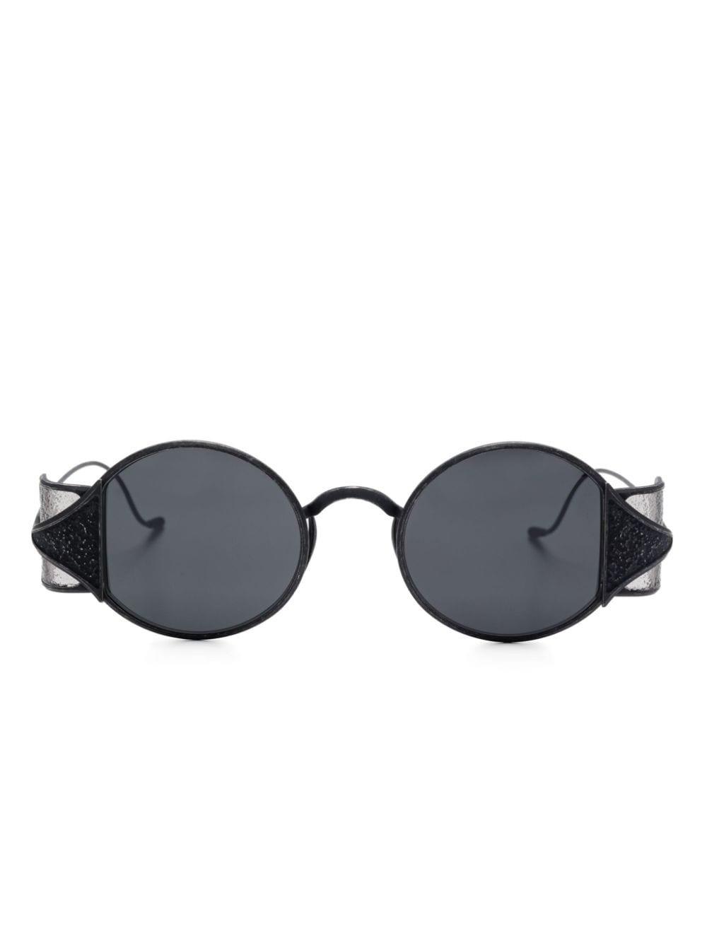 Shop Uma Wang X Rigards The Shanghai Sunglasses In Nero E Grigio