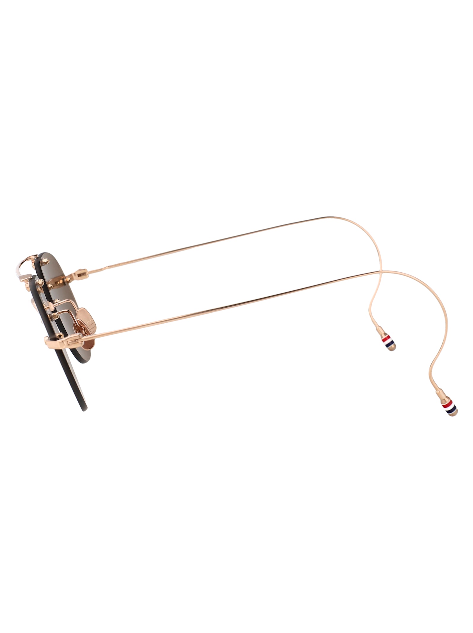 Thom Browne 12k Gold Plate Titanium Titanium Sunglasses In Gold