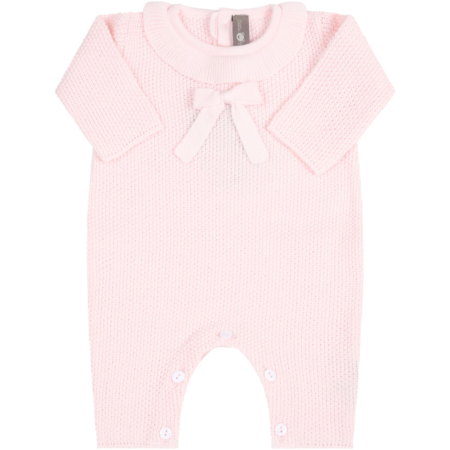 Little Bear Pink Babygrow For Babygirl With Bow