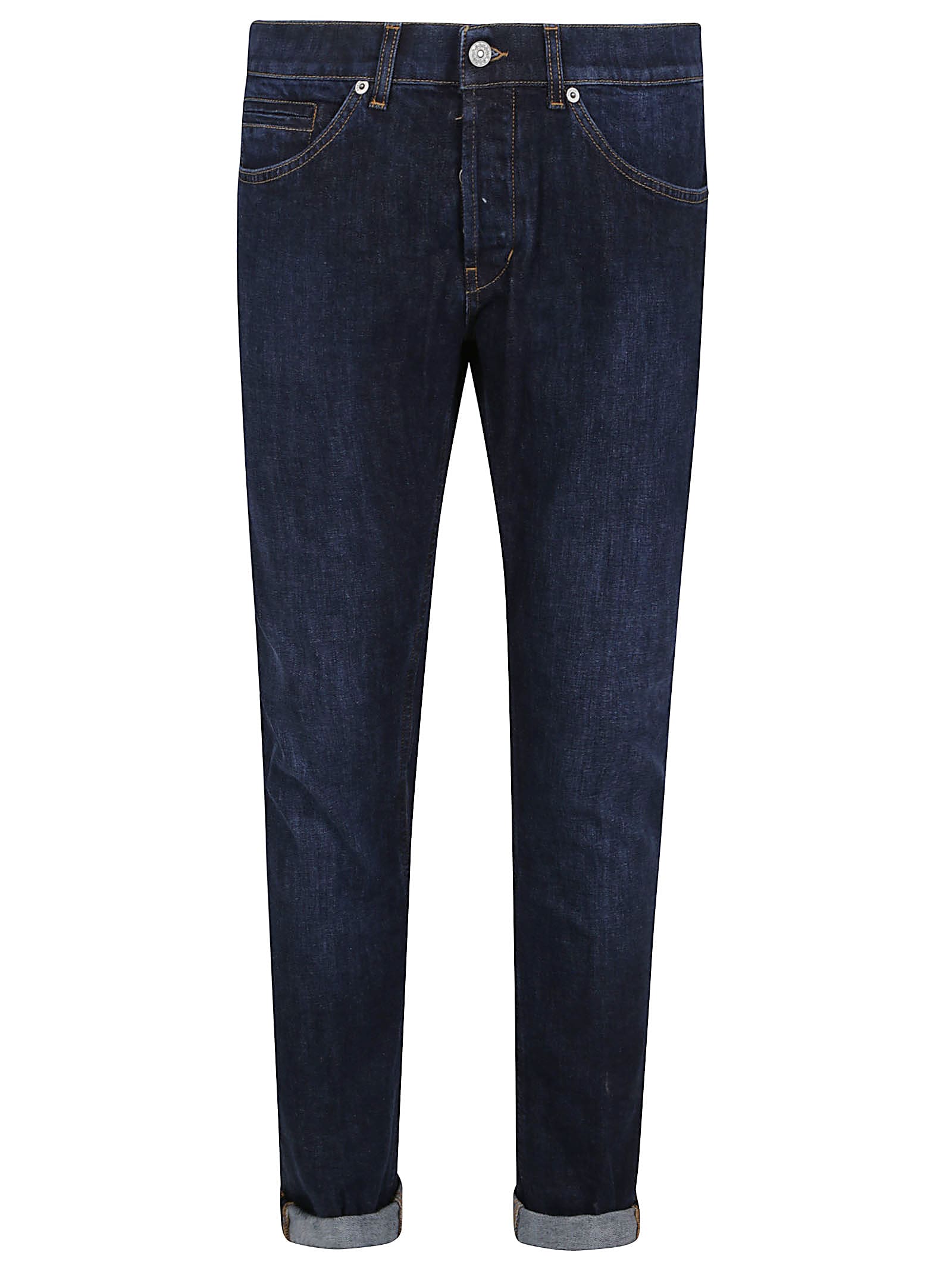 Dondup Denim Trousers With Belt Loops In Blue