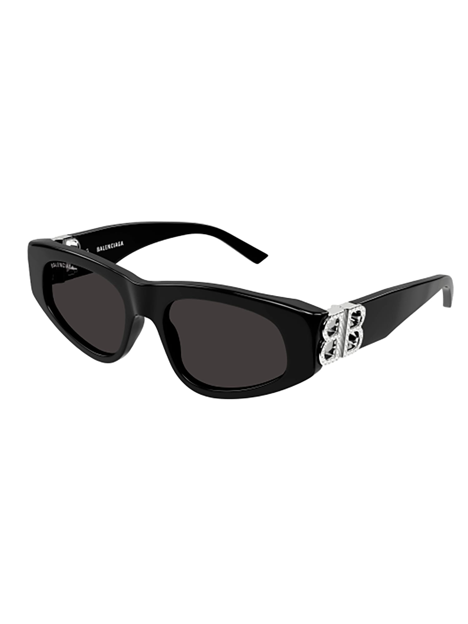 Shop Balenciaga Bb0095s Sunglasses In Black Silver Grey