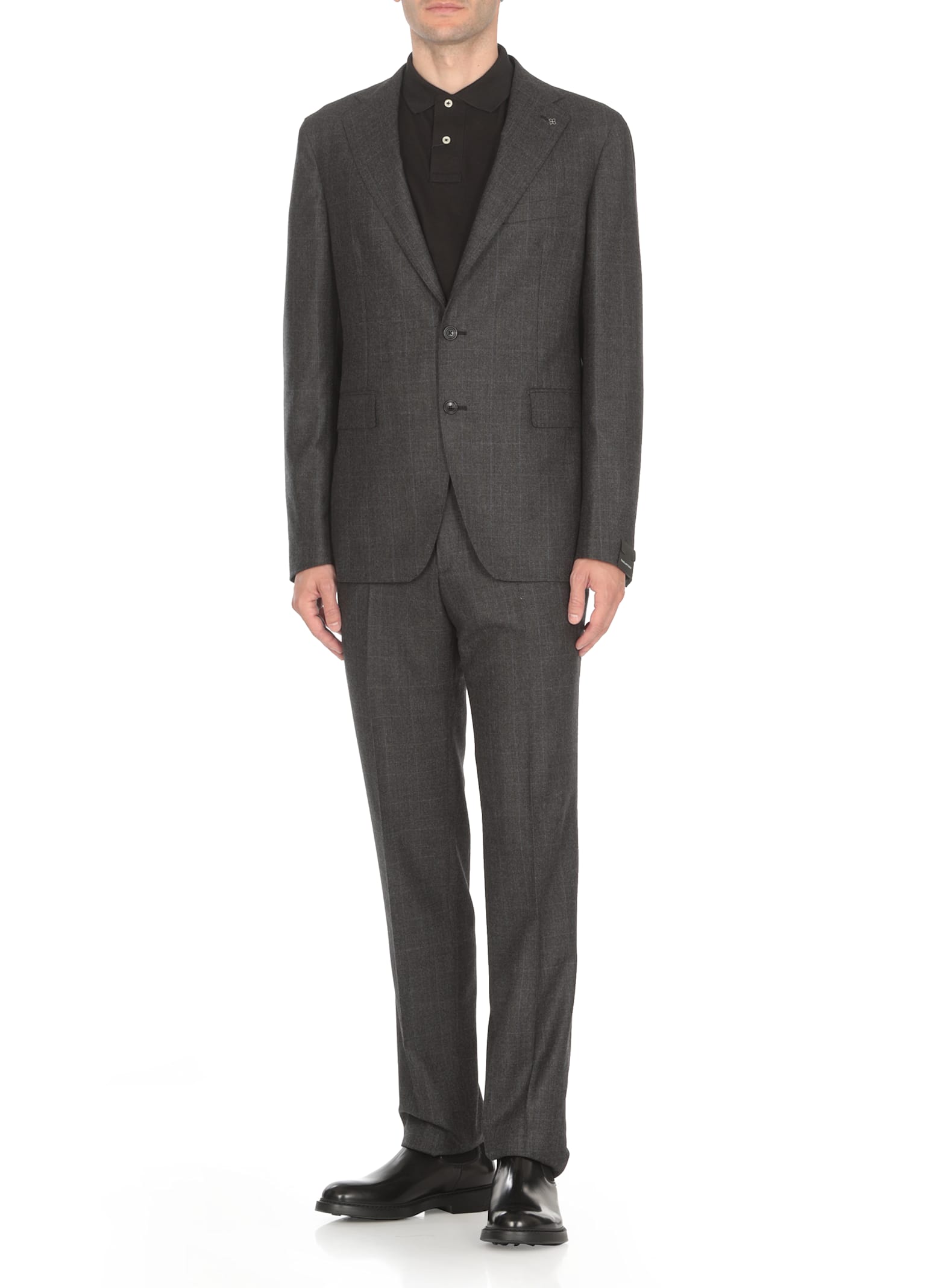 Shop Tagliatore Virgin Wool Two Pieces Suit In Grey