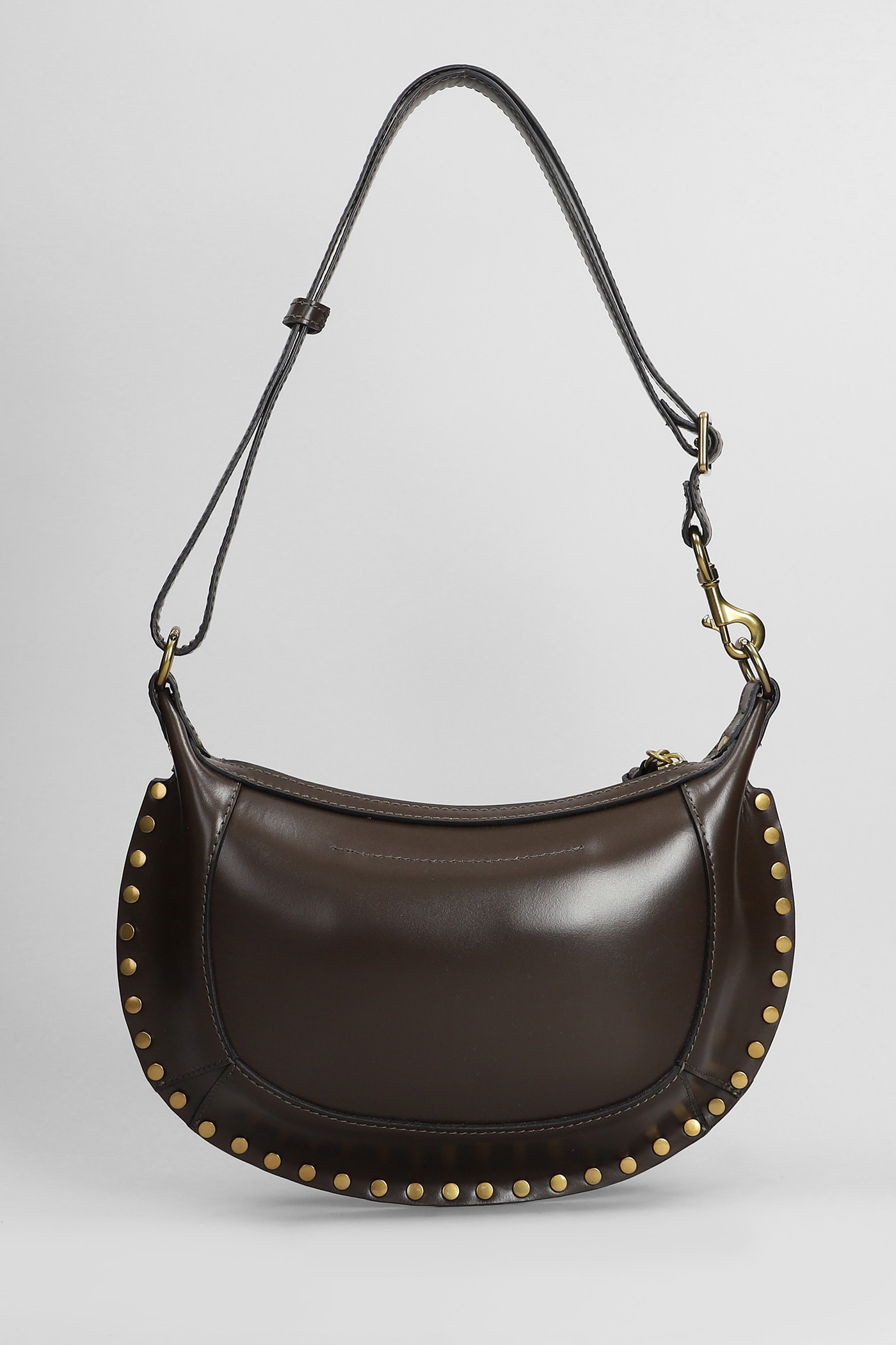 Shop Isabel Marant Oskan Moon Shoulder Bag In Brown Leather