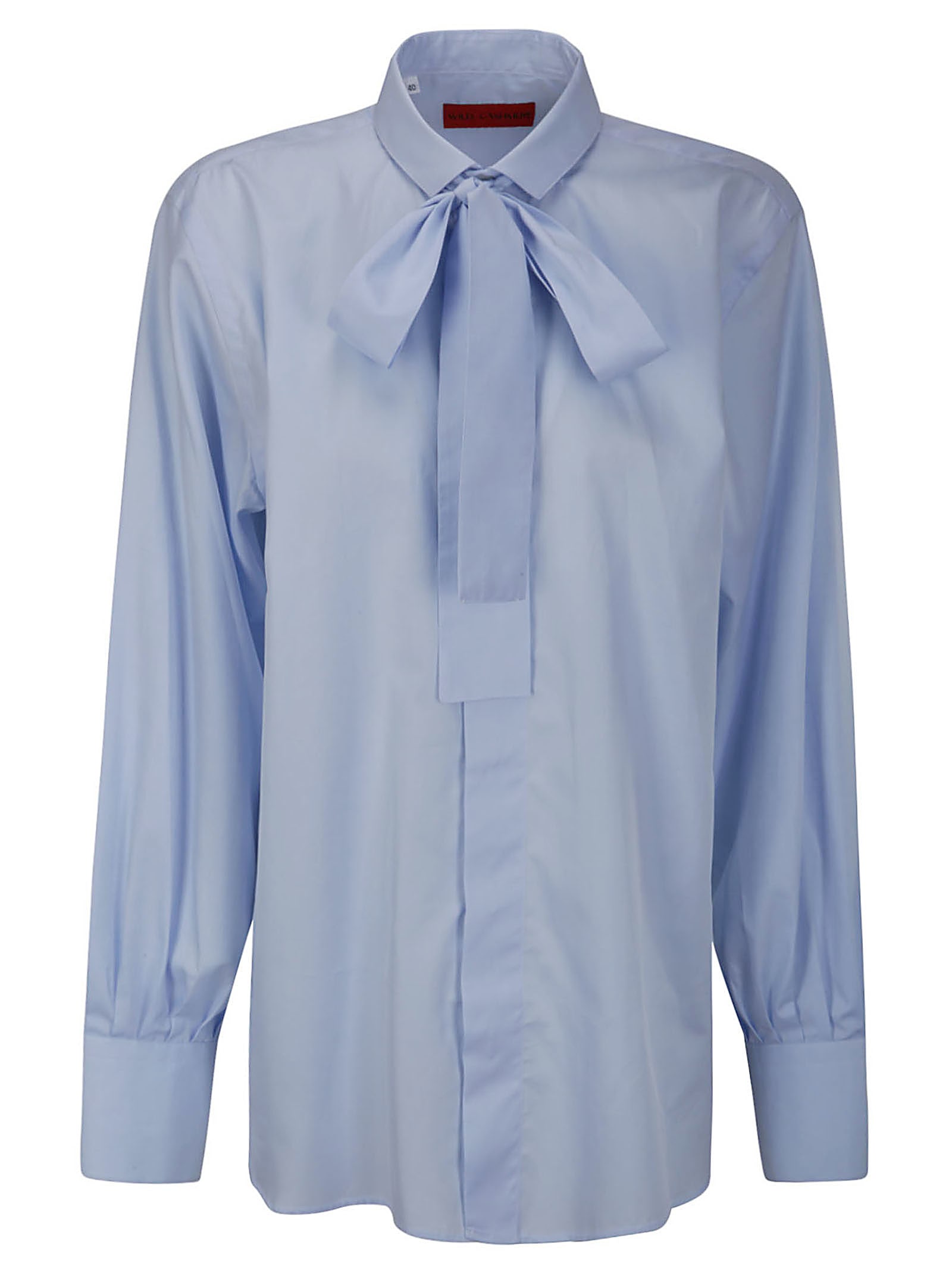 Shop Wild Cashmere Shirt With Hidden Buttons In Light Blue