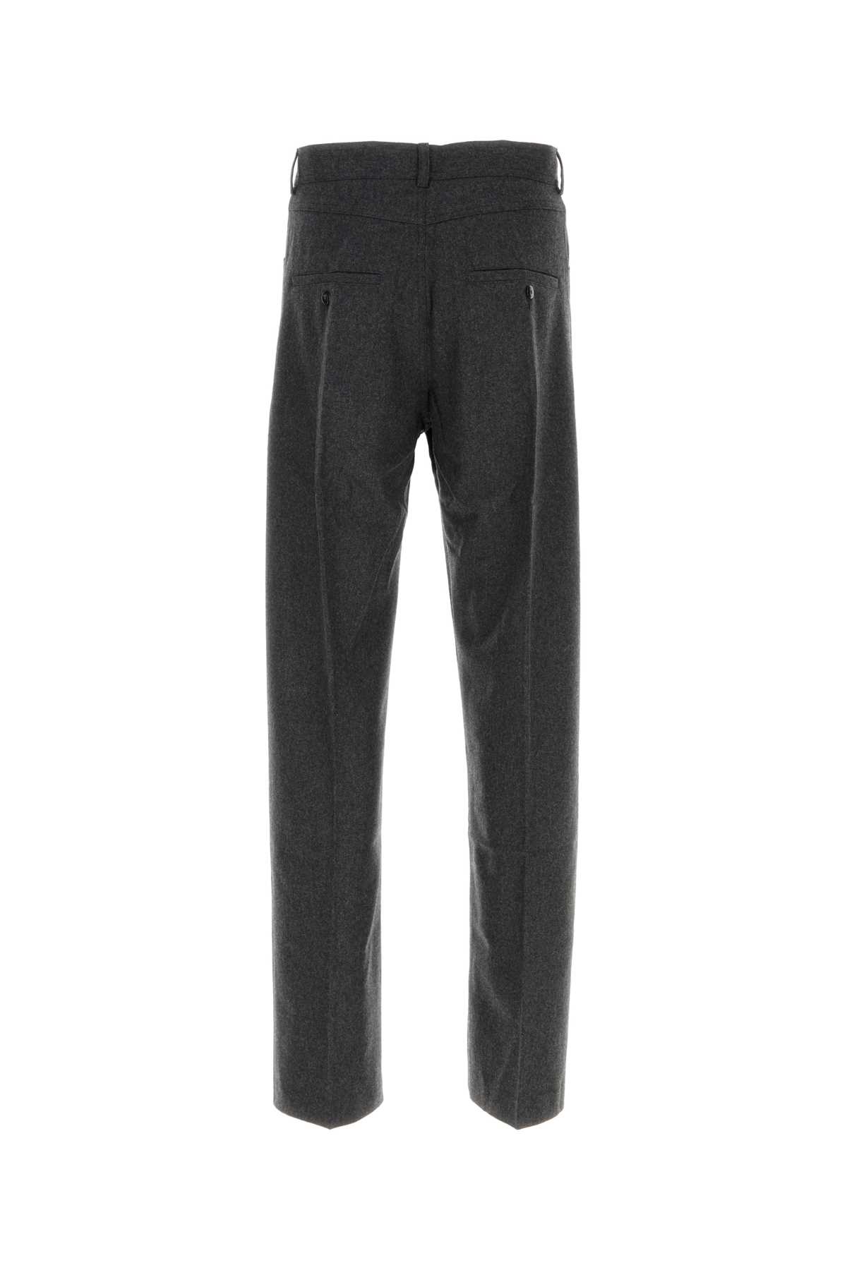 Random Identities Pantalone In Flanella Grigio Scuro Uomo In Darkgrey