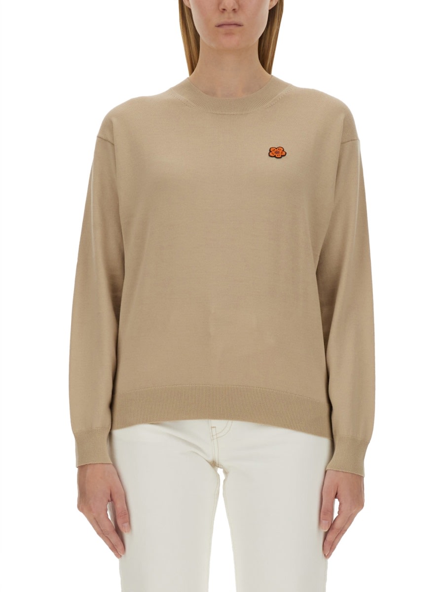 Shop Kenzo Boke Crest Jumper In Beige