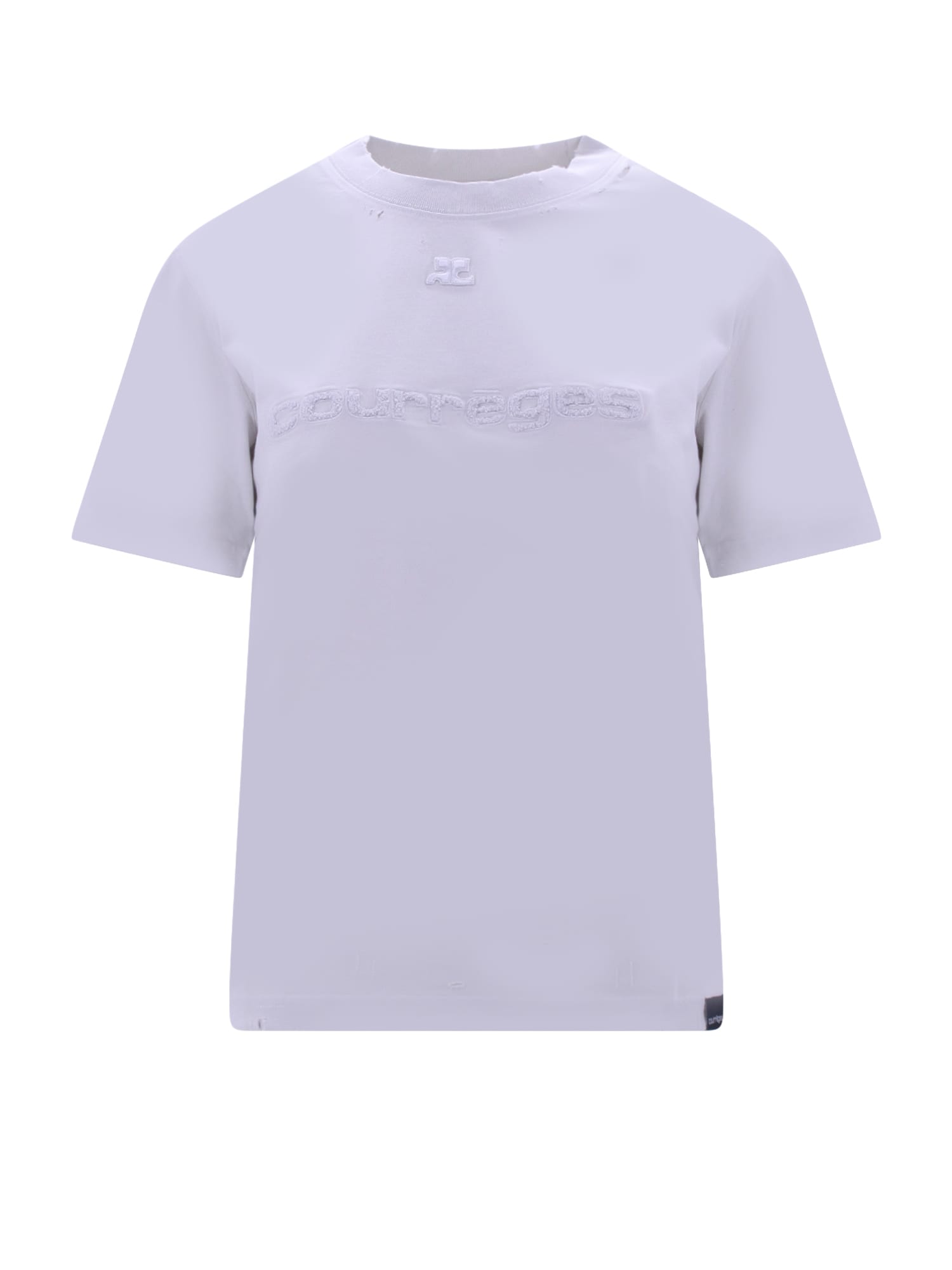 Shop Courrèges T-shirt In Dirty White