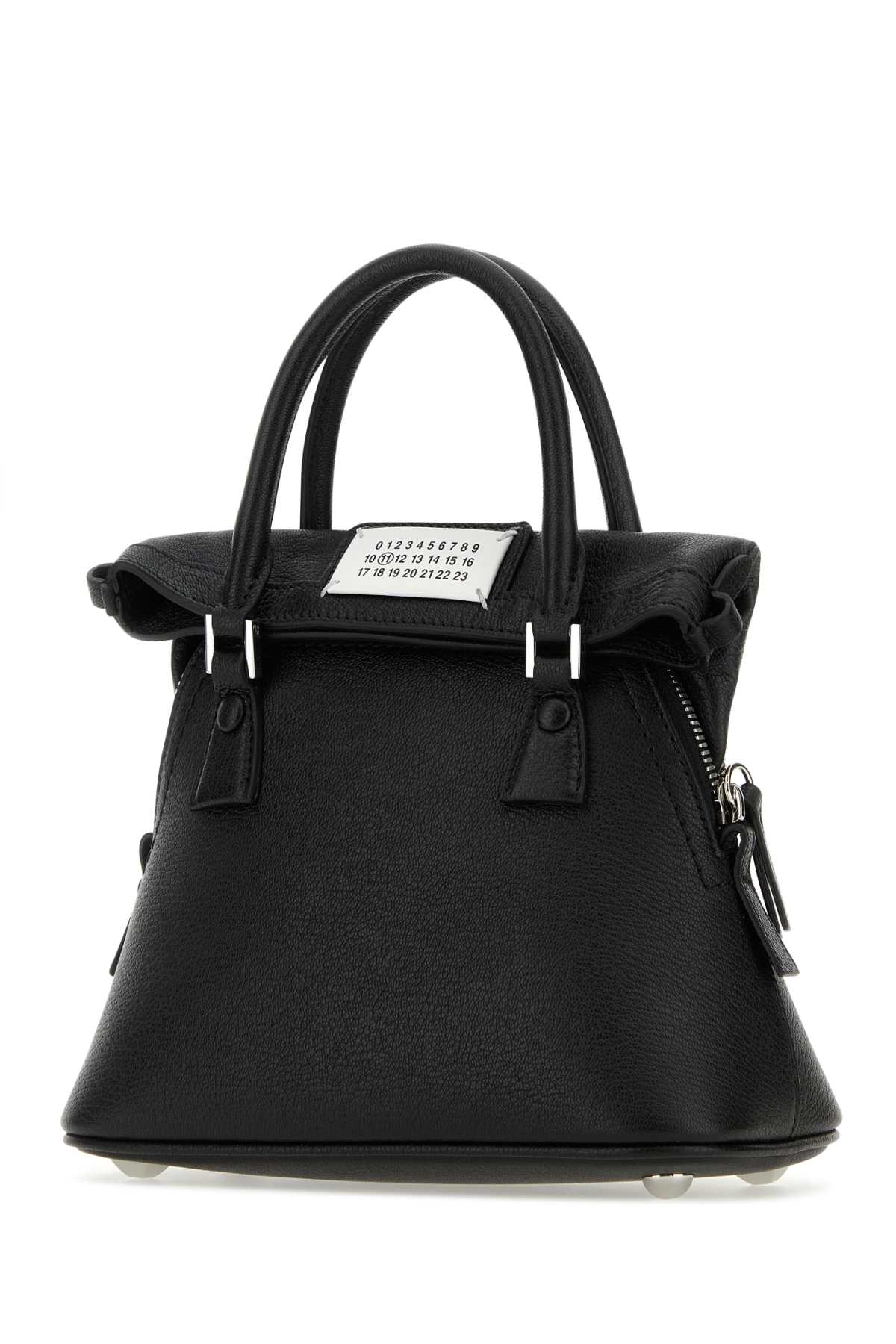 Shop Maison Margiela Black Leather Micro 5ac Handbag