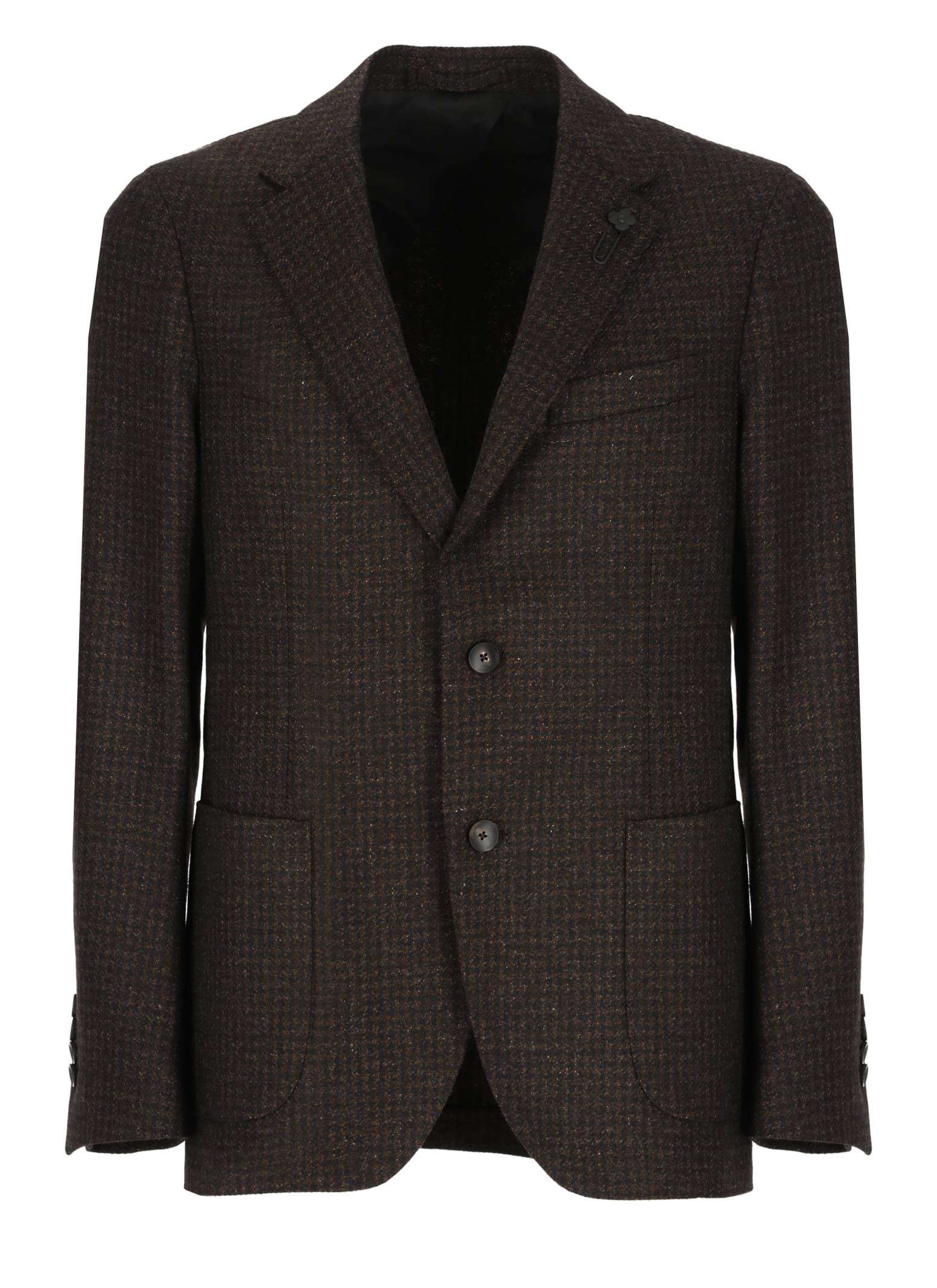 Shop Lardini Wool Jacket In Brown