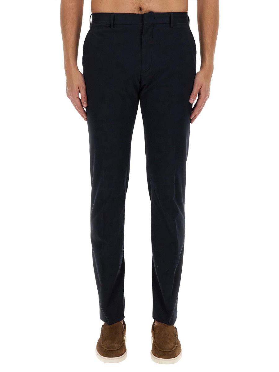 Shop Zegna Cotton Pants In Blue