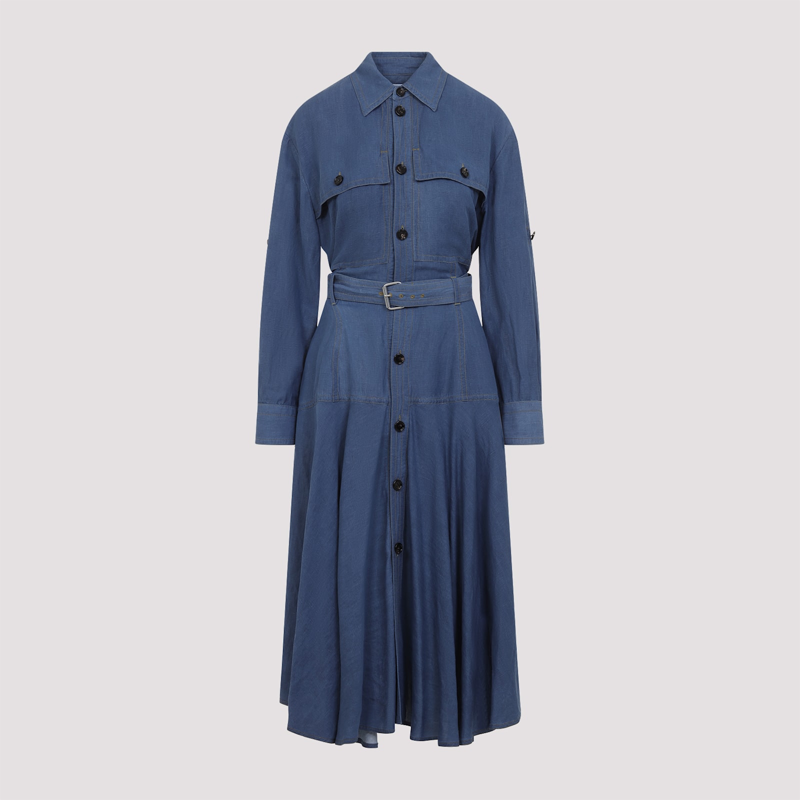 Shop Bottega Veneta Dress In Blue