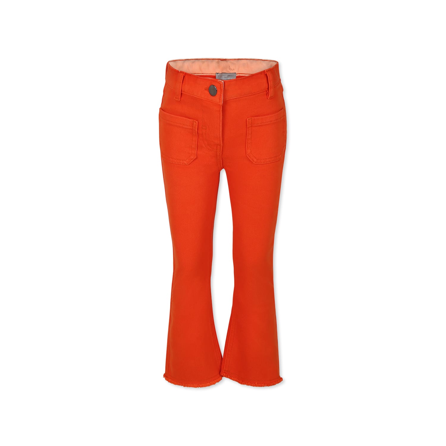 Stella Mccartney Kids' Orange Trousers For Girl With Logo