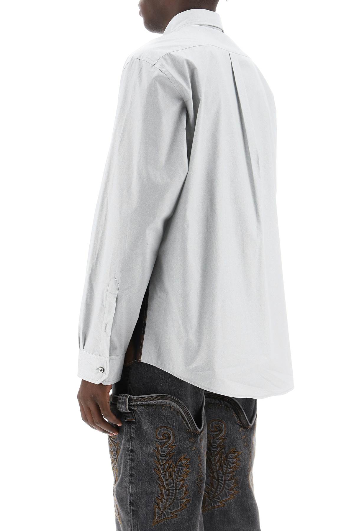 Shop Y/project Body Collage Shirt In White (grey)