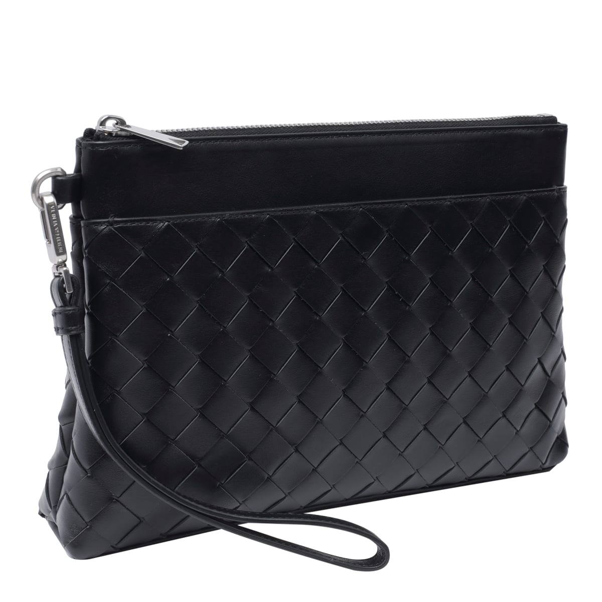 Shop Bottega Veneta Intrecciato Prism Pouch In Black