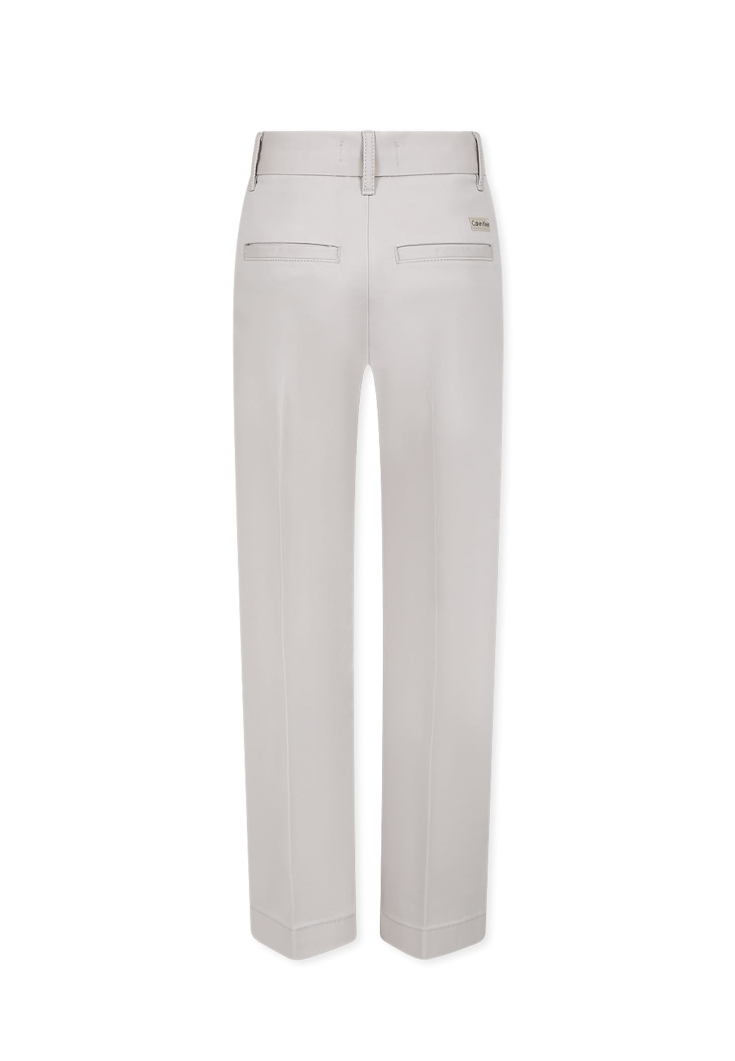 Calvin Klein Beige Trousers For Boy With Logo In Ivory