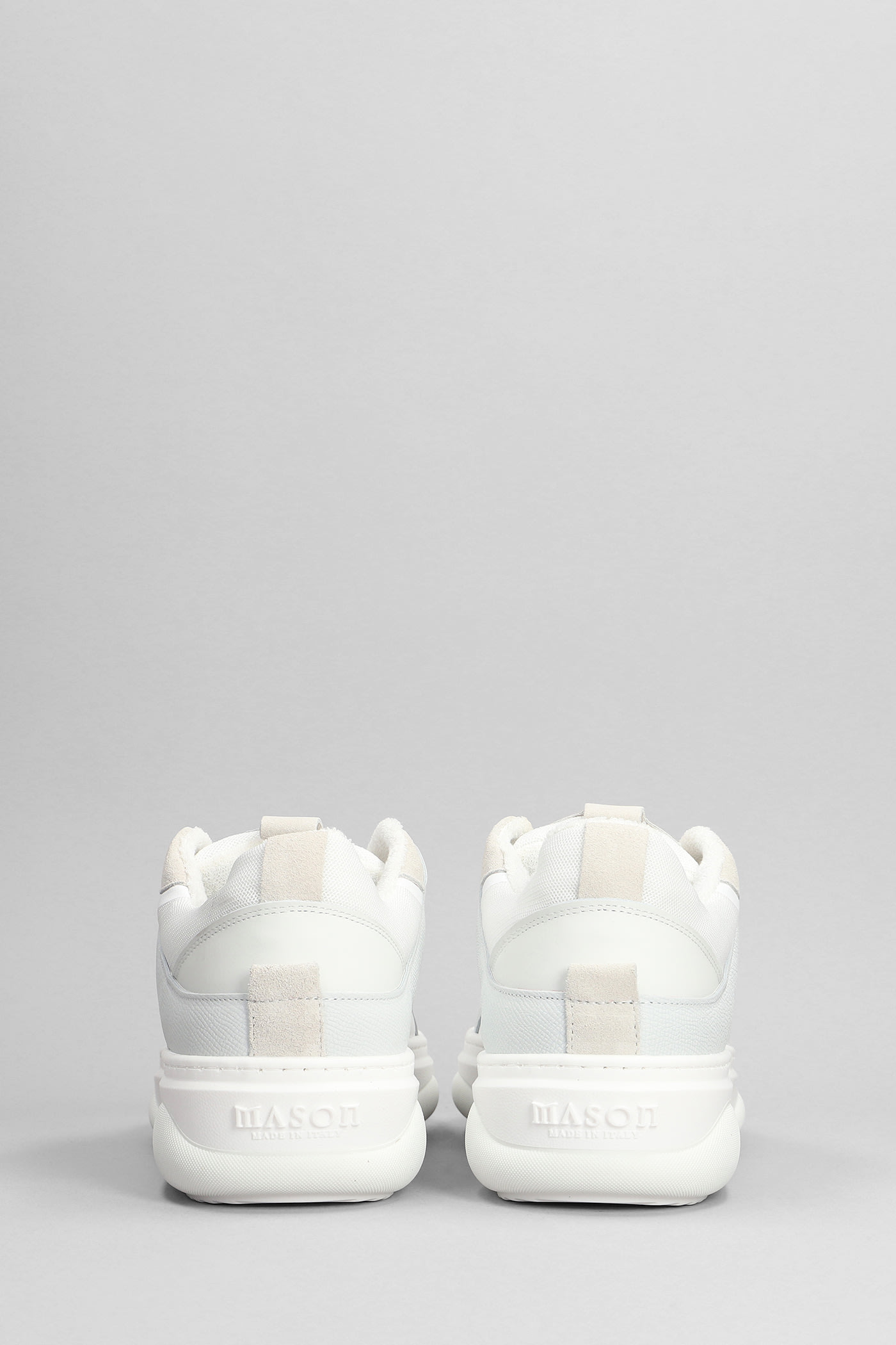 Shop Mason Garments Venice Sneakers In White Suede And Fabric